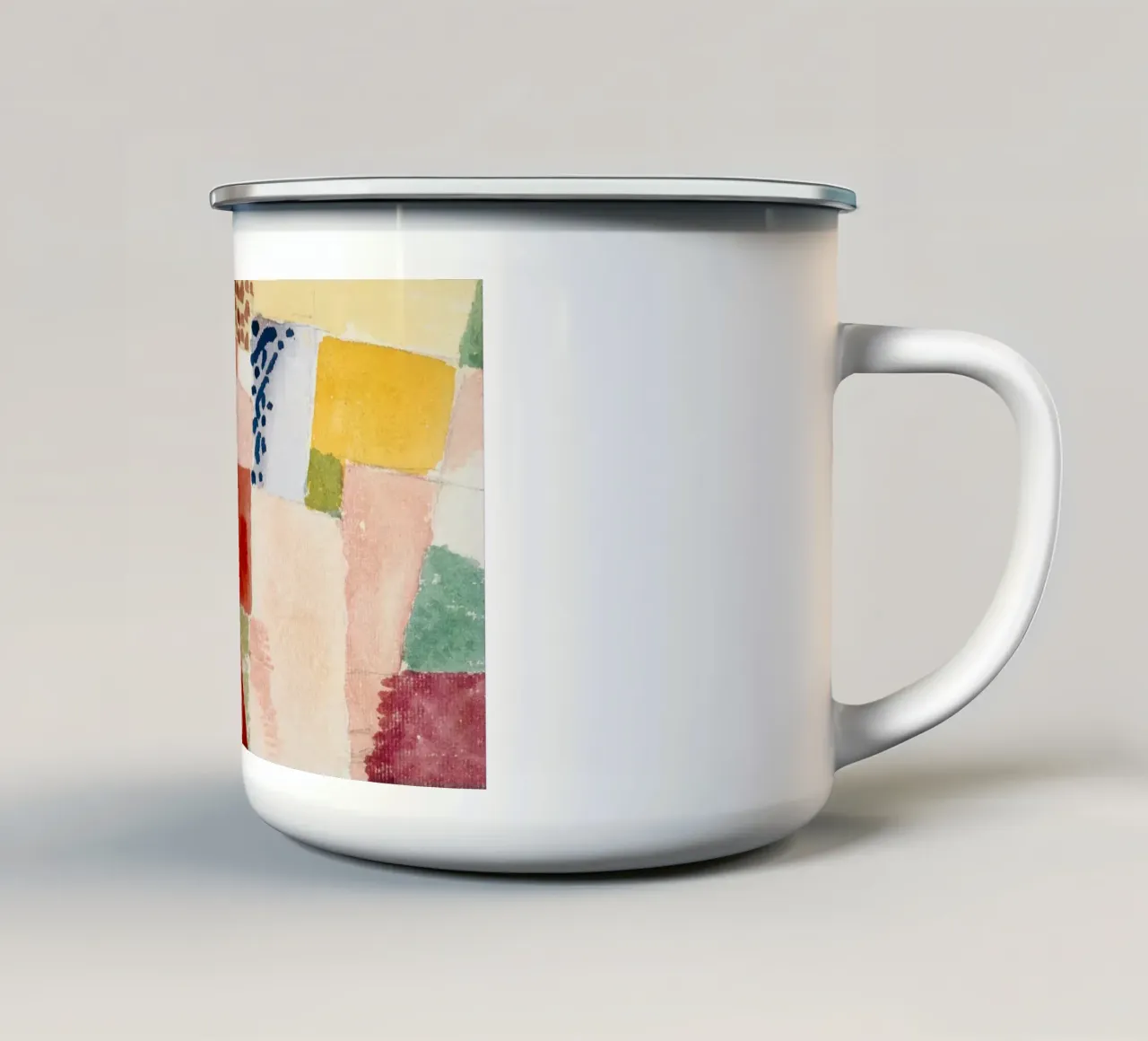 Paul Klee Hammamet Motif: Patchw acquerello astratto Bauhaus tazza in smalto da NorwesClub