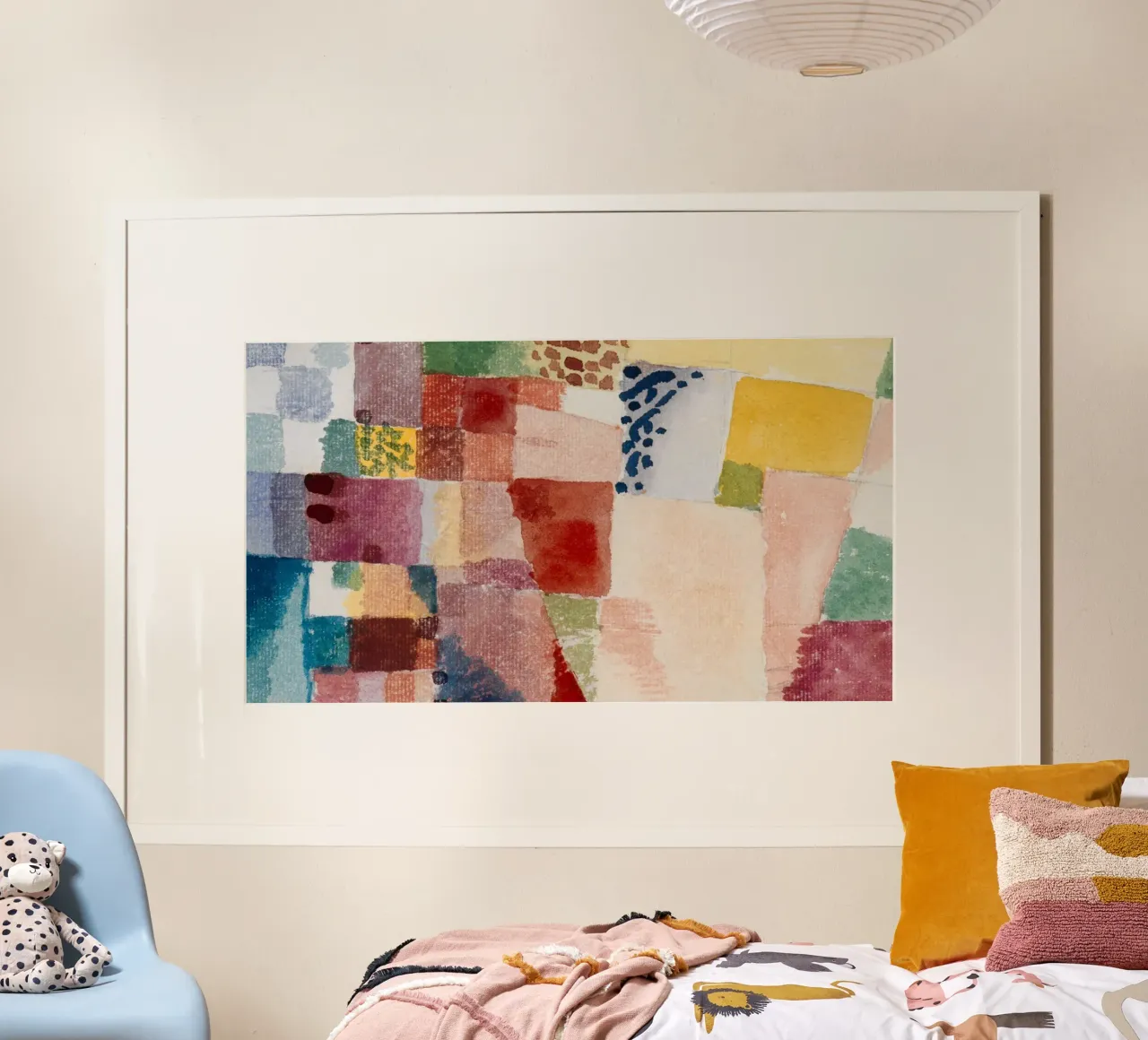 Paul Klee Hammamet Motif: Patchw acquerello astratto Bauhaus poster con telaio in alluminio da NorwesClub