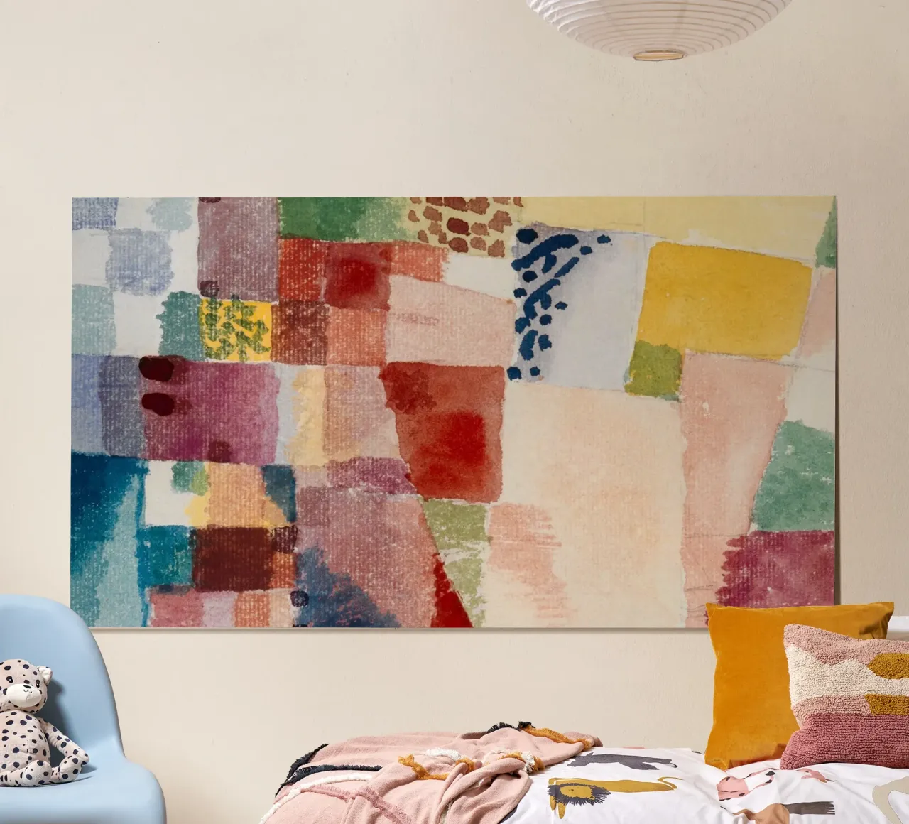 Paul Klee Hammamet Motif: Patchw acquerello astratto Bauhaus poster con telaio in alluminio da NorwesClub
