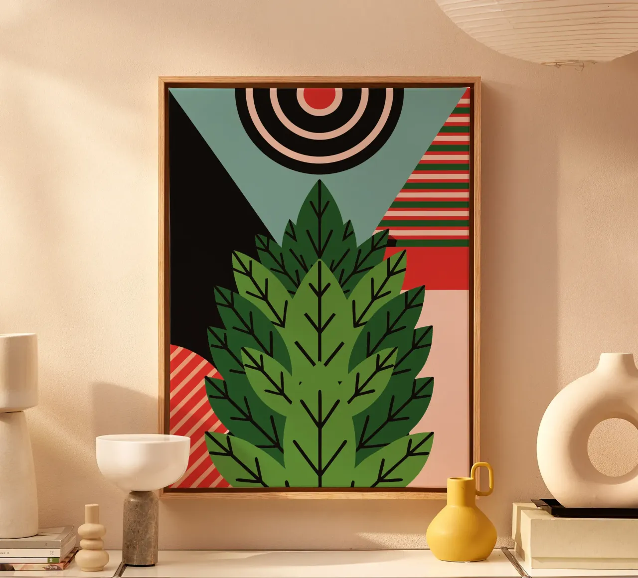 Greenery canvas met Baklijst van LOOK DIFFERENT