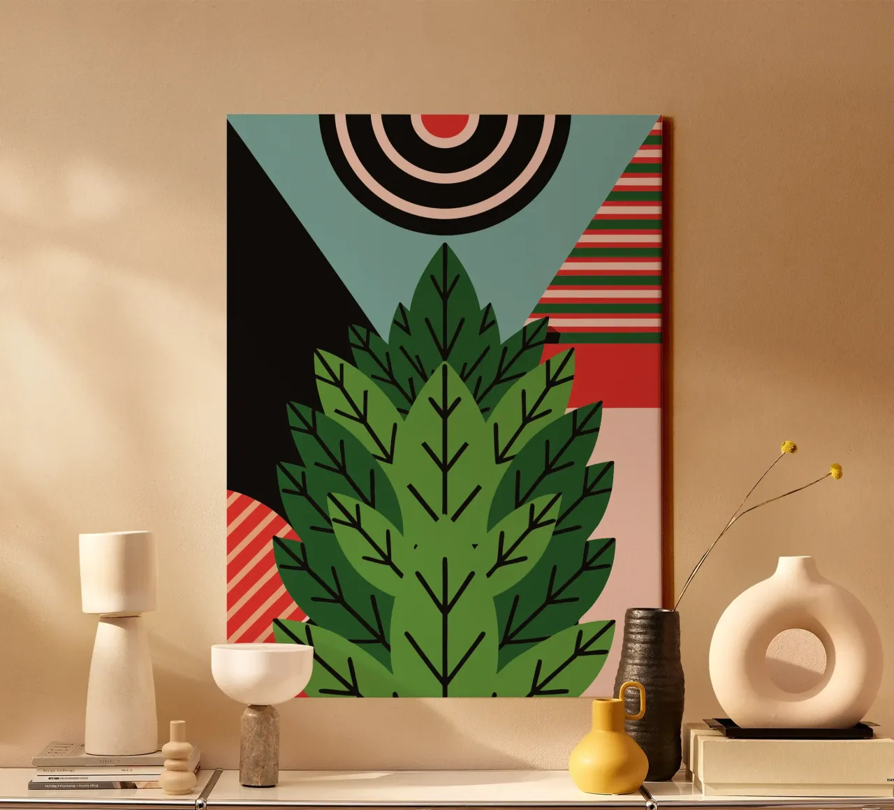 Greenery canvas met Baklijst van LOOK DIFFERENT