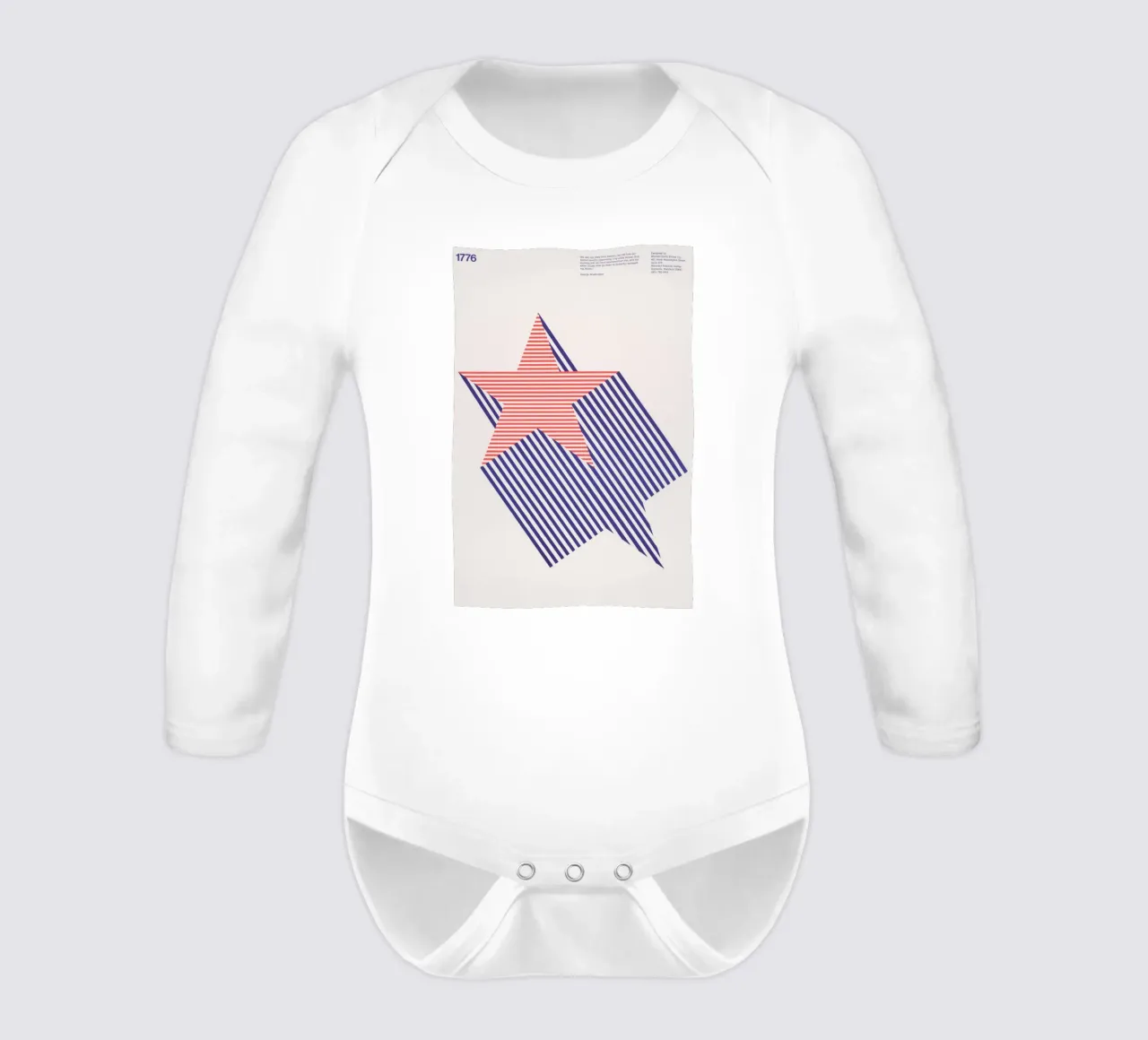 1776 Zweihundertjahrfeier - Retro-Grafik-Star-Design Langarm Babybody von NorwesClub