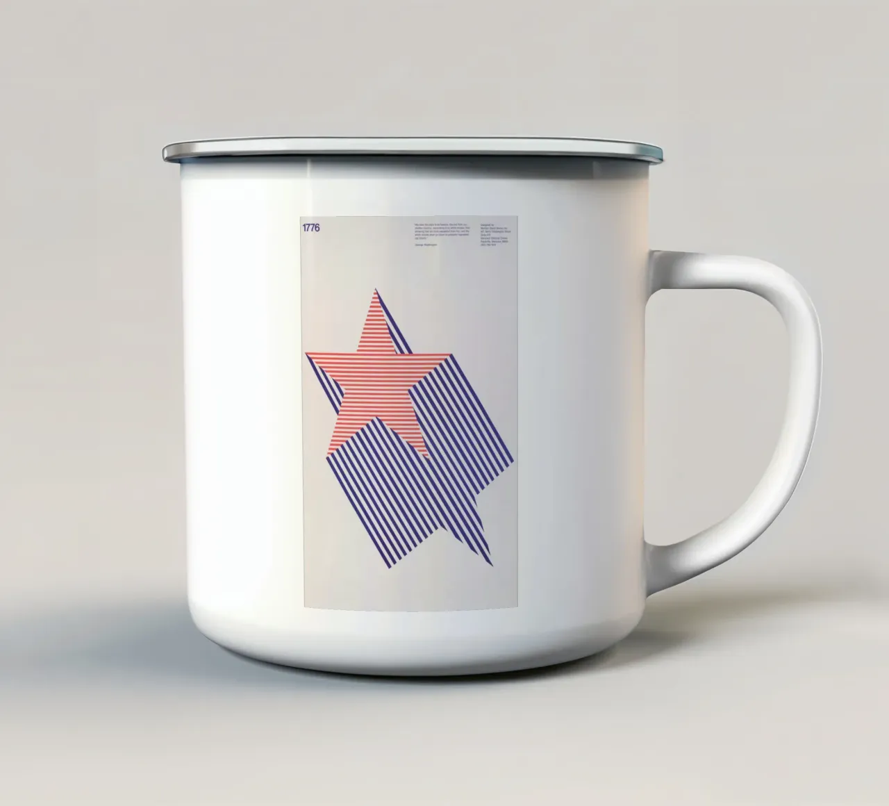 1776 Bicentenario - Design retrò di stelle grafiche tazza in smalto da NorwesClub