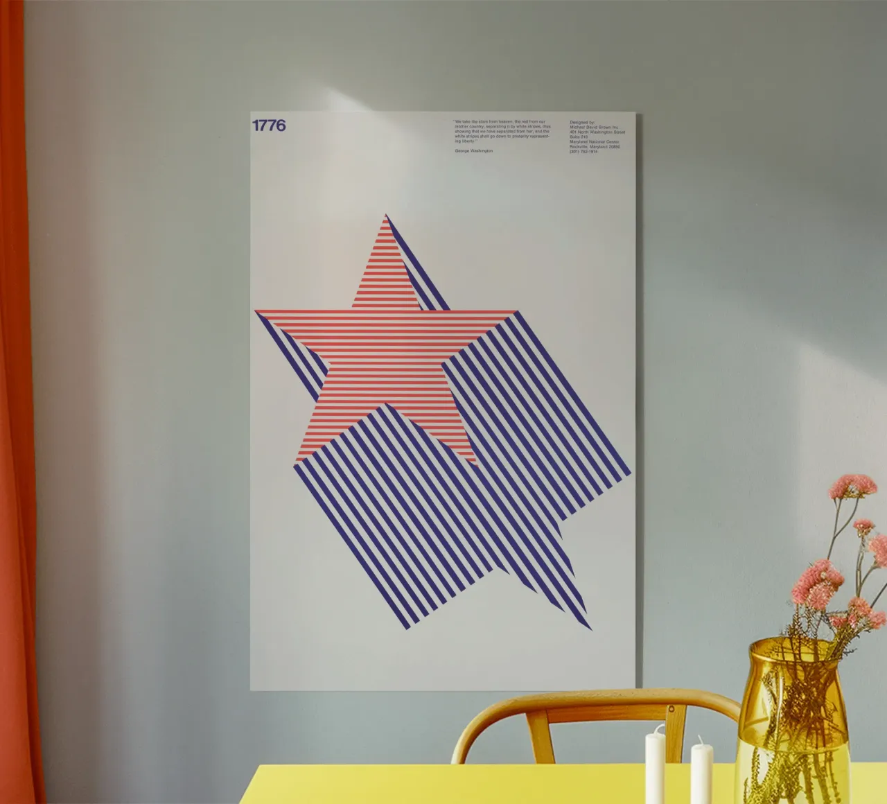 1776 Bicentenario - Design retrò di stelle grafiche plexiglass da NorwesClub
