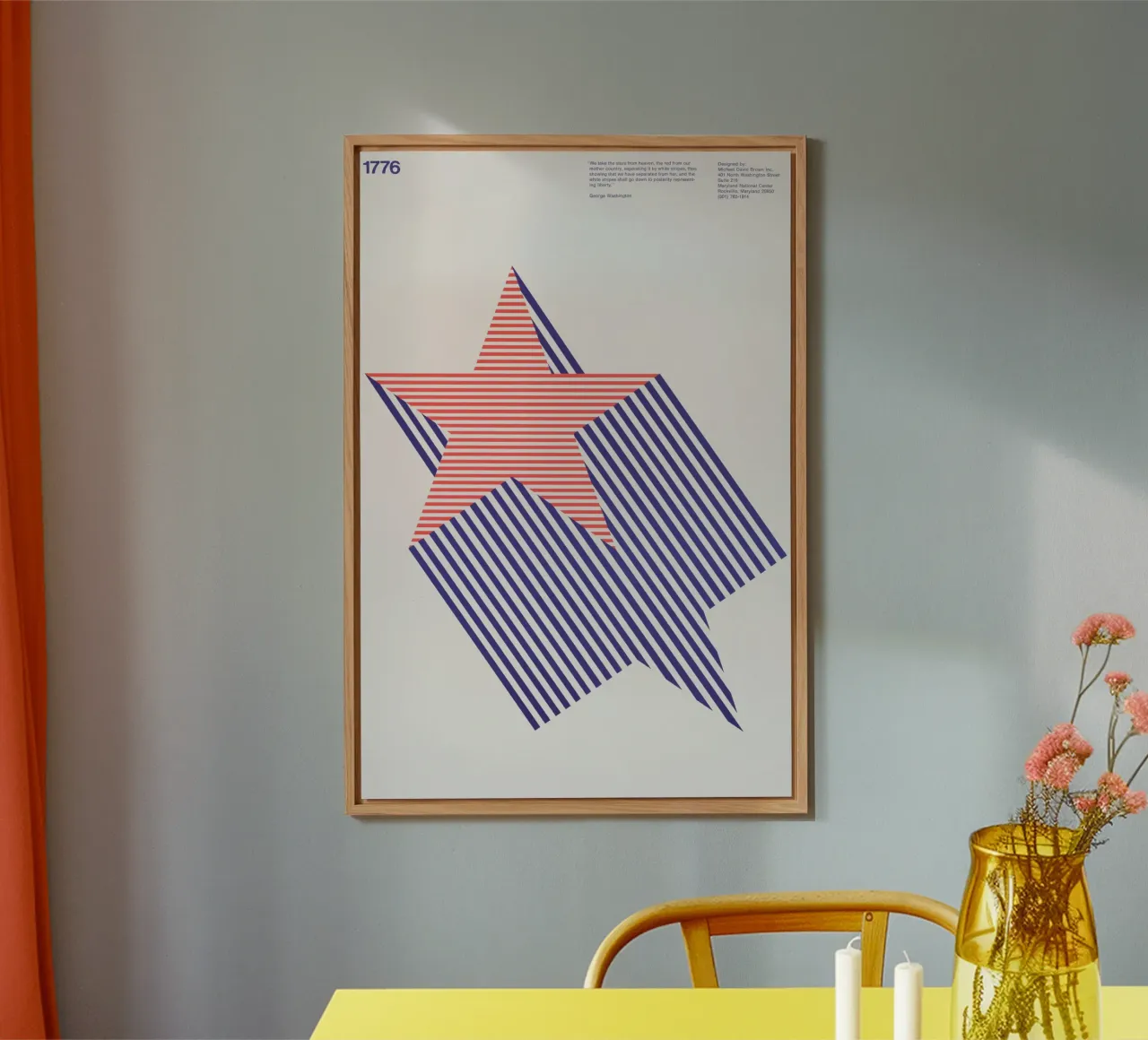 1776 Bicentenario - Design retrò di stelle grafiche alluminio dibond da NorwesClub