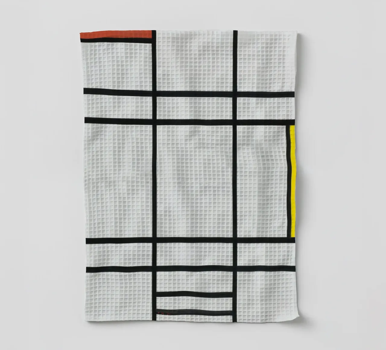 Mondrian's "Composition" - De Stijl Abstract Harmony tea towel by NorwesClub