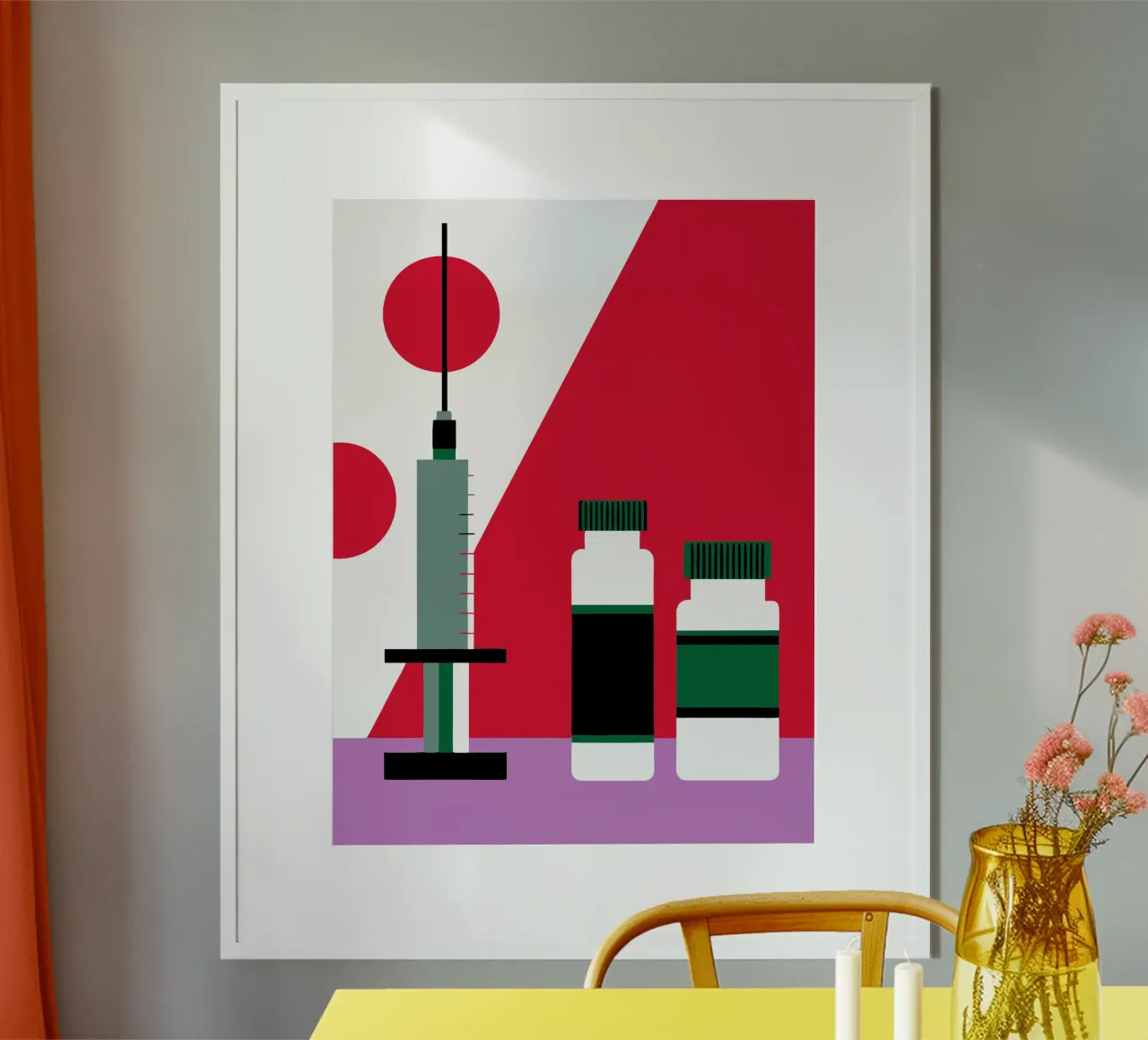 Iniezioni e farmaci poster con telaio in plastica da LOOK DIFFERENT