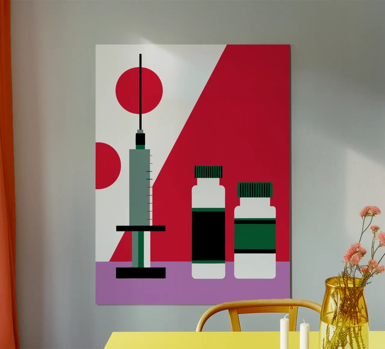 Iniezioni e farmaci poster con telaio in plastica da LOOK DIFFERENT