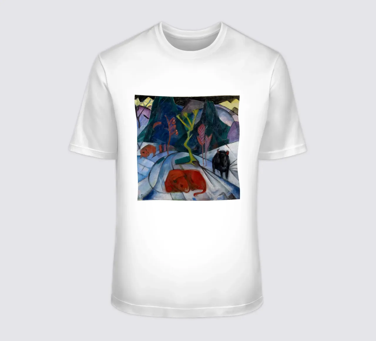 Franz Marc: Bisonte espressivo in inverno - Arte moderna in grassetto Pri t-shirt da NorwesClub
