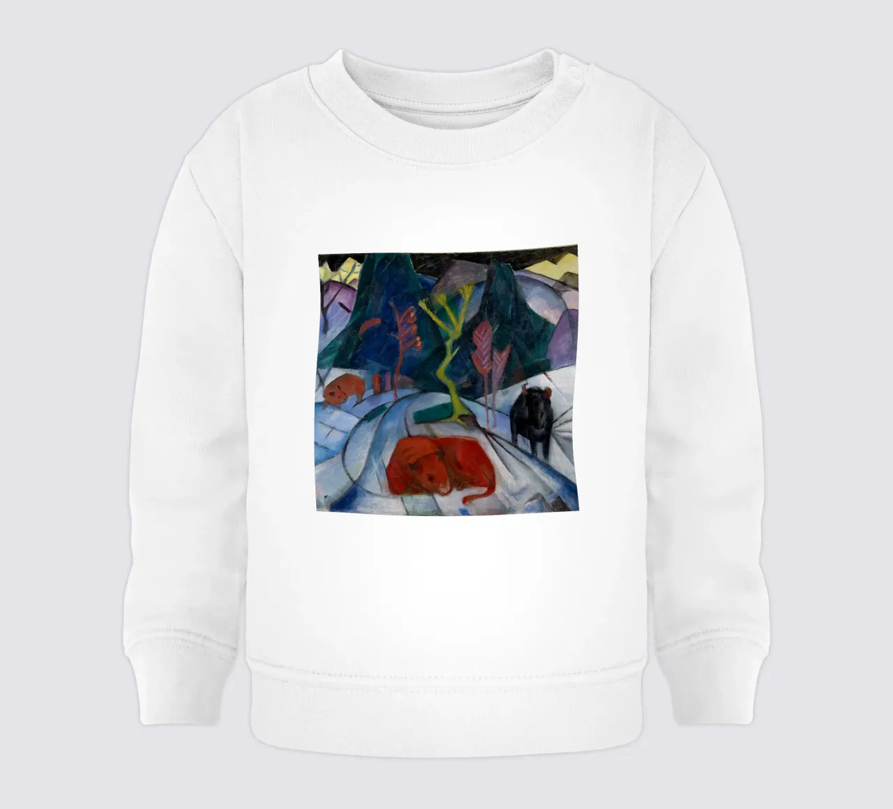 Franz Marc: Bisonte espressivo in inverno - Arte moderna in grassetto Pri felpa neonato da NorwesClub