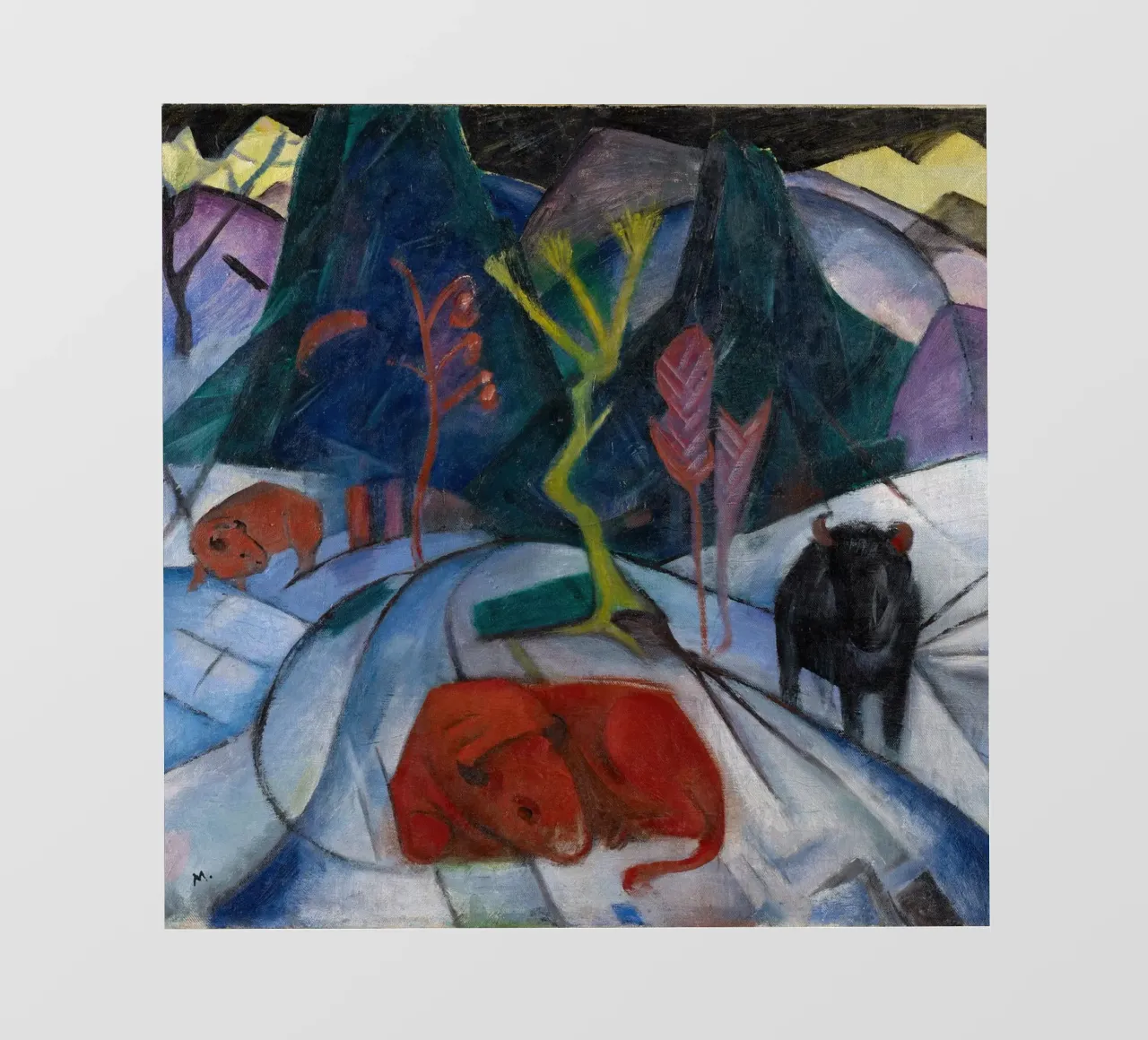 Franz Marc: Bisonte espressivo in inverno - Arte moderna in grassetto Pri pellicola backlit da NorwesClub