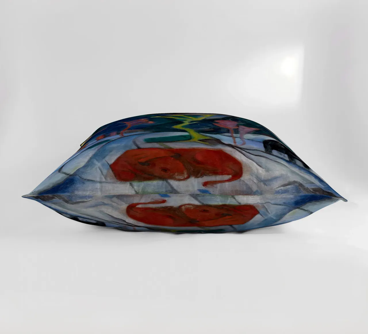 Franz Marc: Bisonte espressivo in inverno - Arte moderna in grassetto Pri cuscino da NorwesClub
