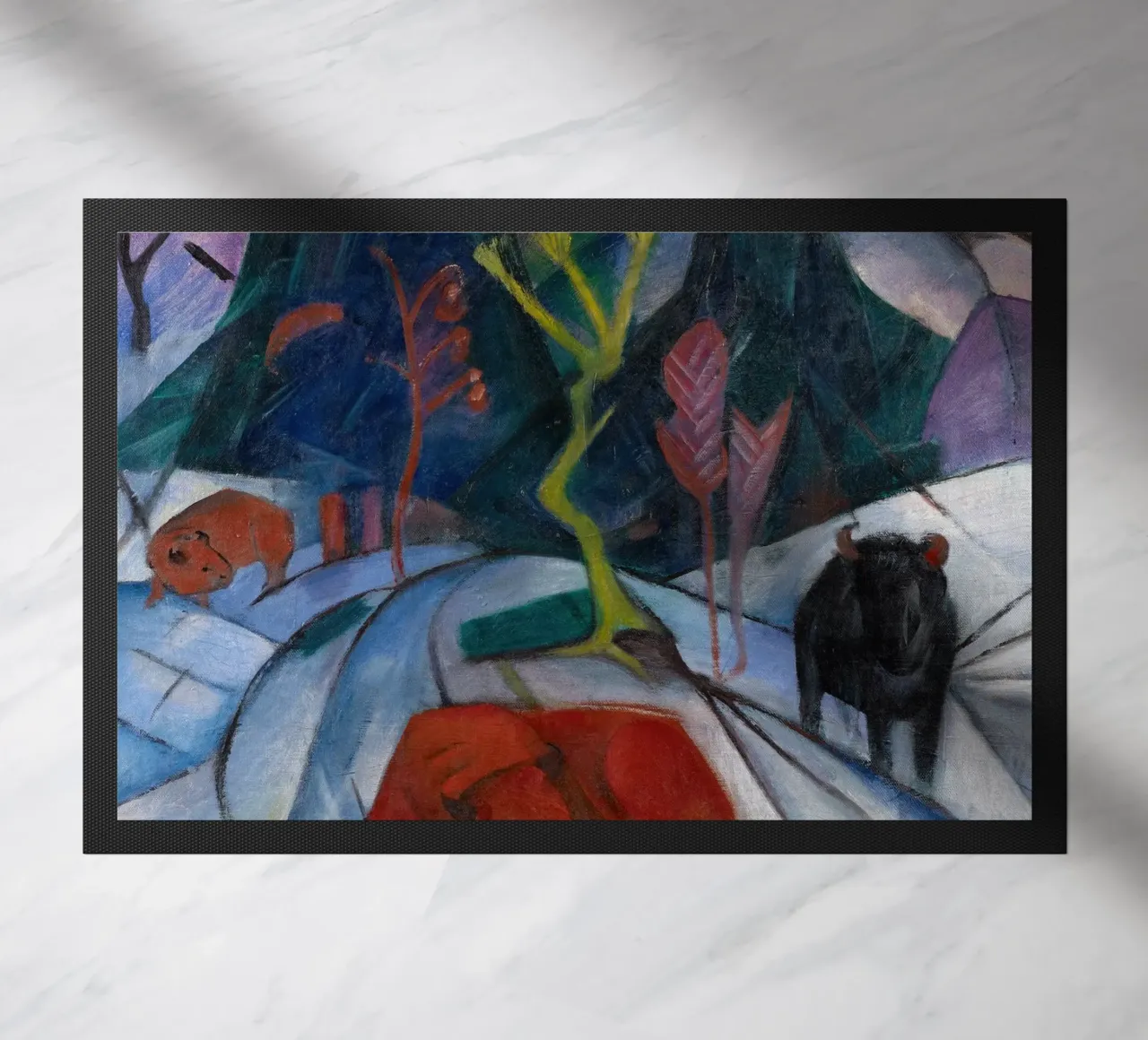 Franz Marc: Bisonte espressivo in inverno - Arte moderna in grassetto Pri zerbino da NorwesClub