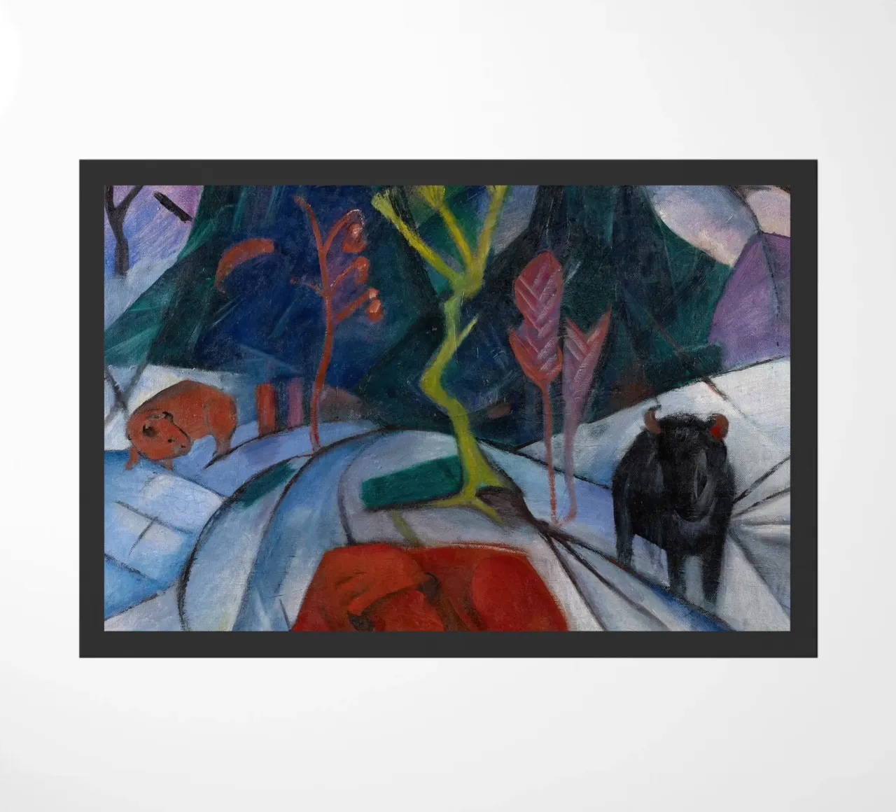Franz Marc: Bisonte espressivo in inverno - Arte moderna in grassetto Pri zerbino da NorwesClub