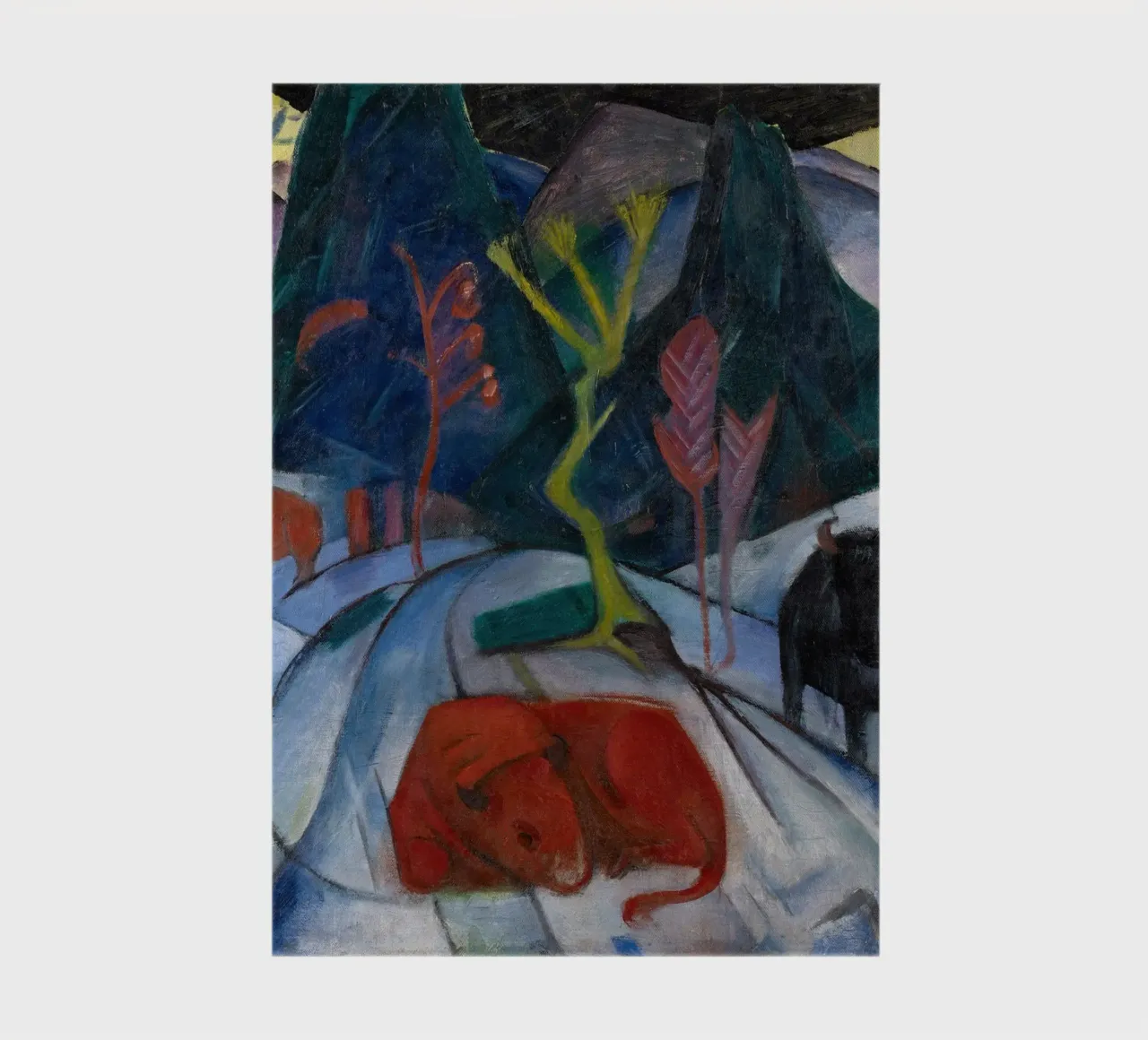 Franz Marc: Expressive Bison in Winter - Bold Modern Art Pri notebook by NorwesClub
