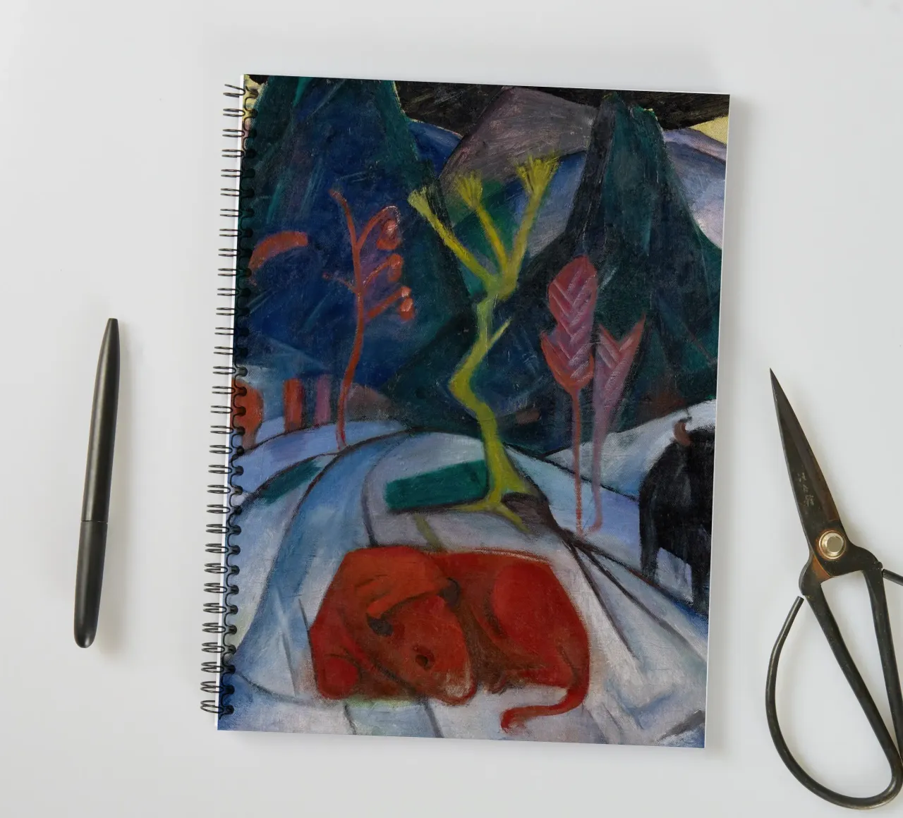 Franz Marc: Bisonte espressivo in inverno - Arte moderna in grassetto Pri diario ad anelli da NorwesClub