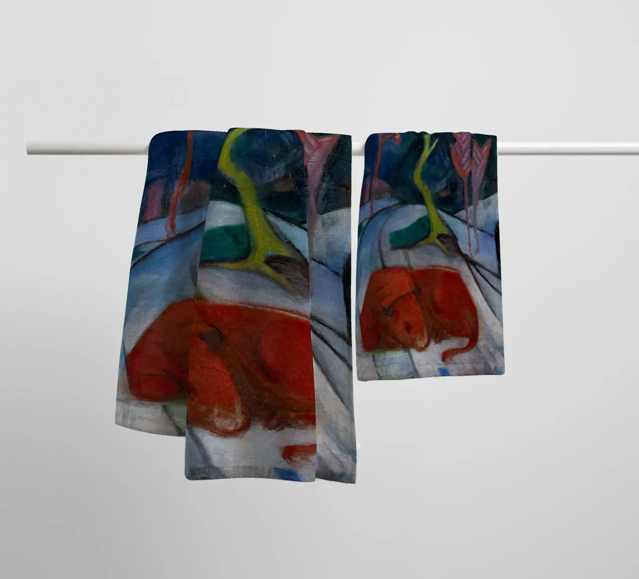 Franz Marc: Bisonte espressivo in inverno - Arte moderna in grassetto Pri asciugamano da bagno da NorwesClub