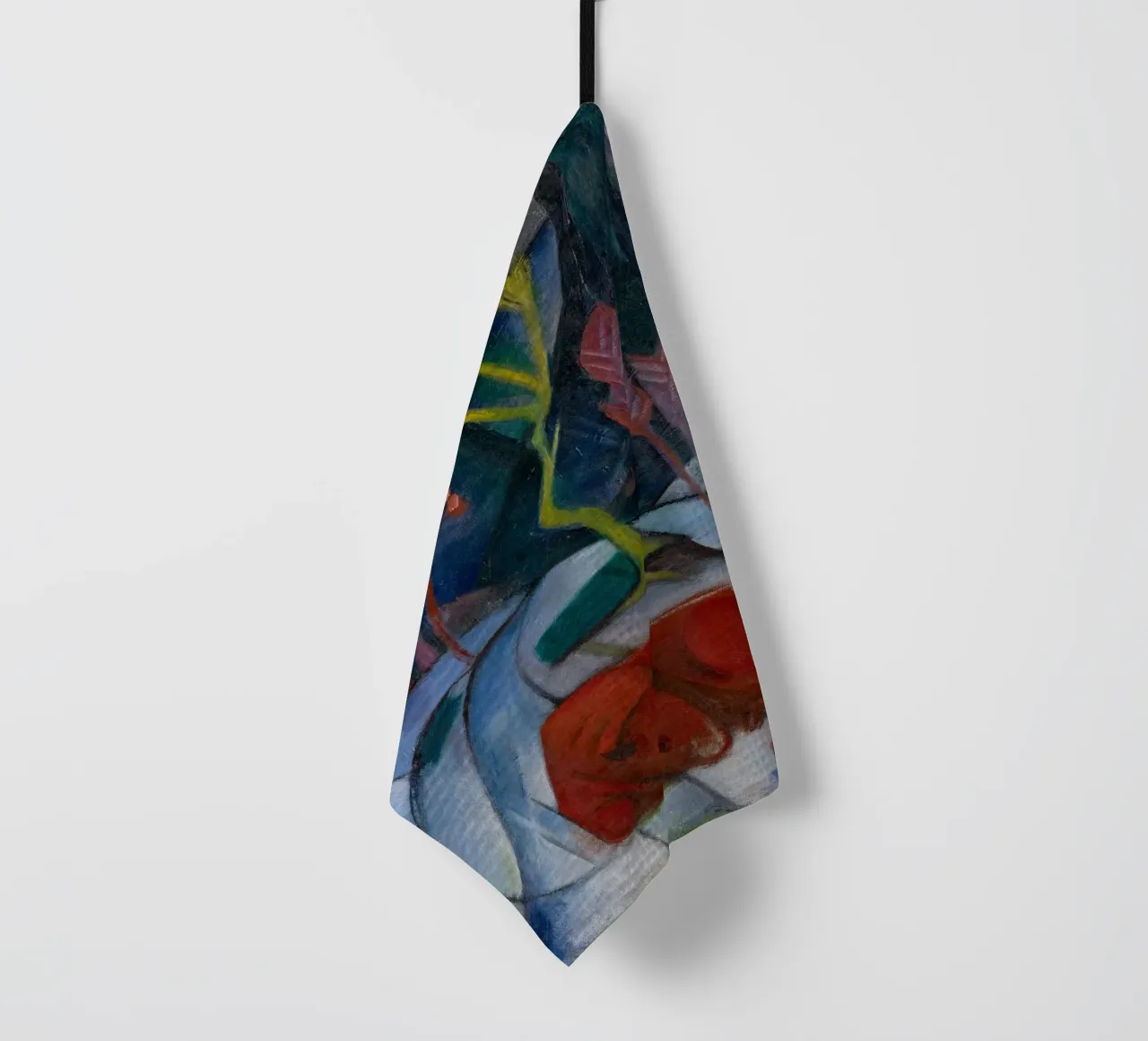 Franz Marc : Bison expressif en hiver - Bold Modern Art Pri torchon de NorwesClub