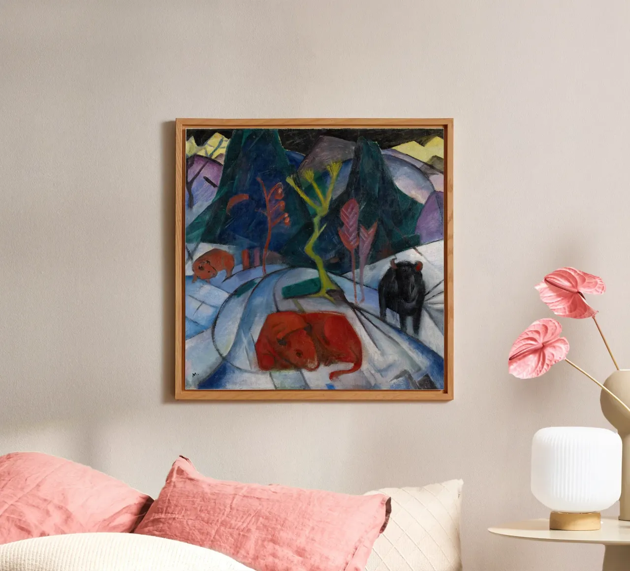 Franz Marc: Bisonte espressivo in inverno - Arte moderna in grassetto Pri alluminio dibond da NorwesClub