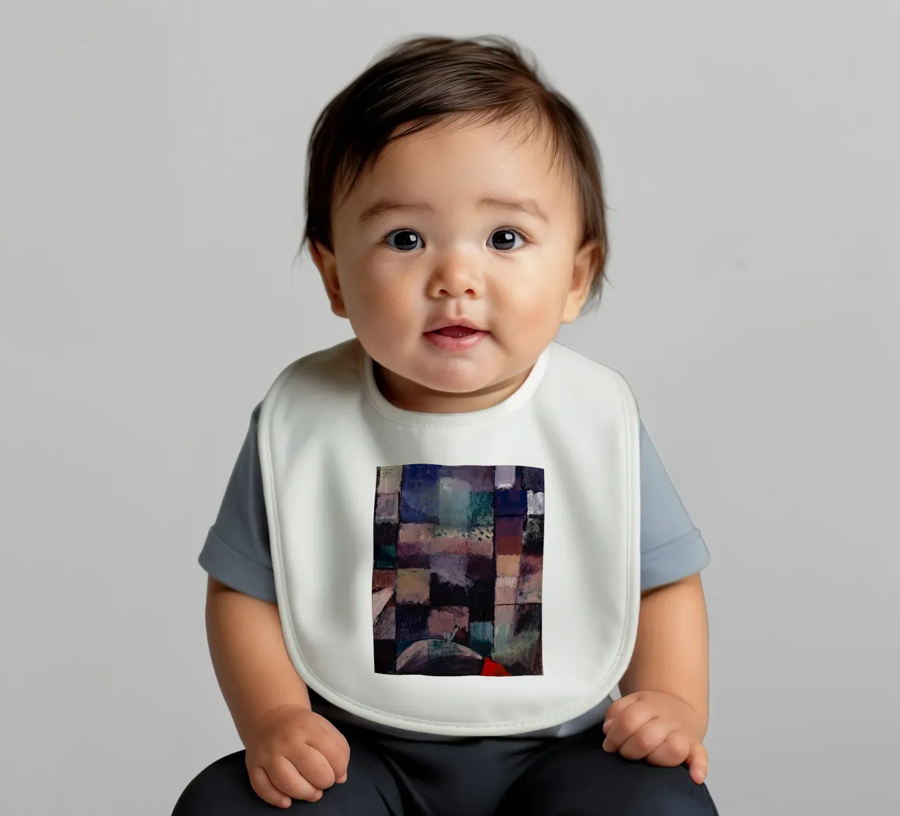 Paul Klee: Hammamet Motif - Abstract Color Blocks Masterpiec baby bib by NorwesClub