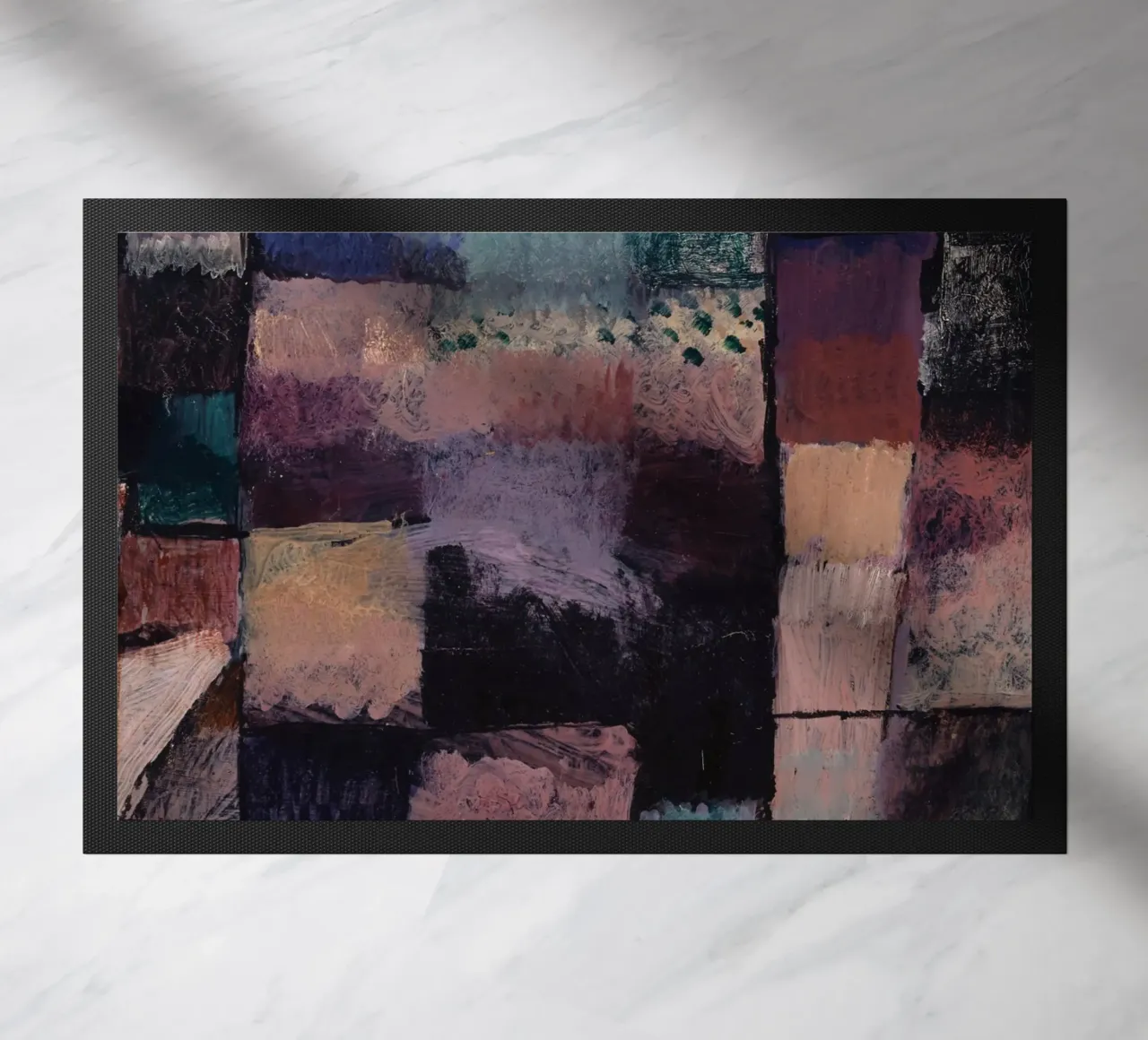 Paul Klee: Hammamet Motif - Abstract Color Blocks Masterpiec doormat by NorwesClub