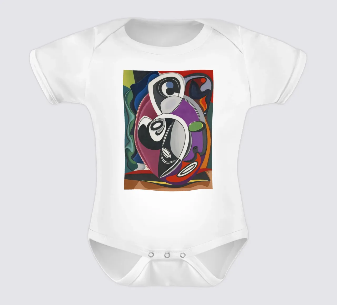 Auguste Herbin Abstracte Kunst Poster - Levendig Kubisme Modern D babyrompertje korte mouwen van NorwesClub