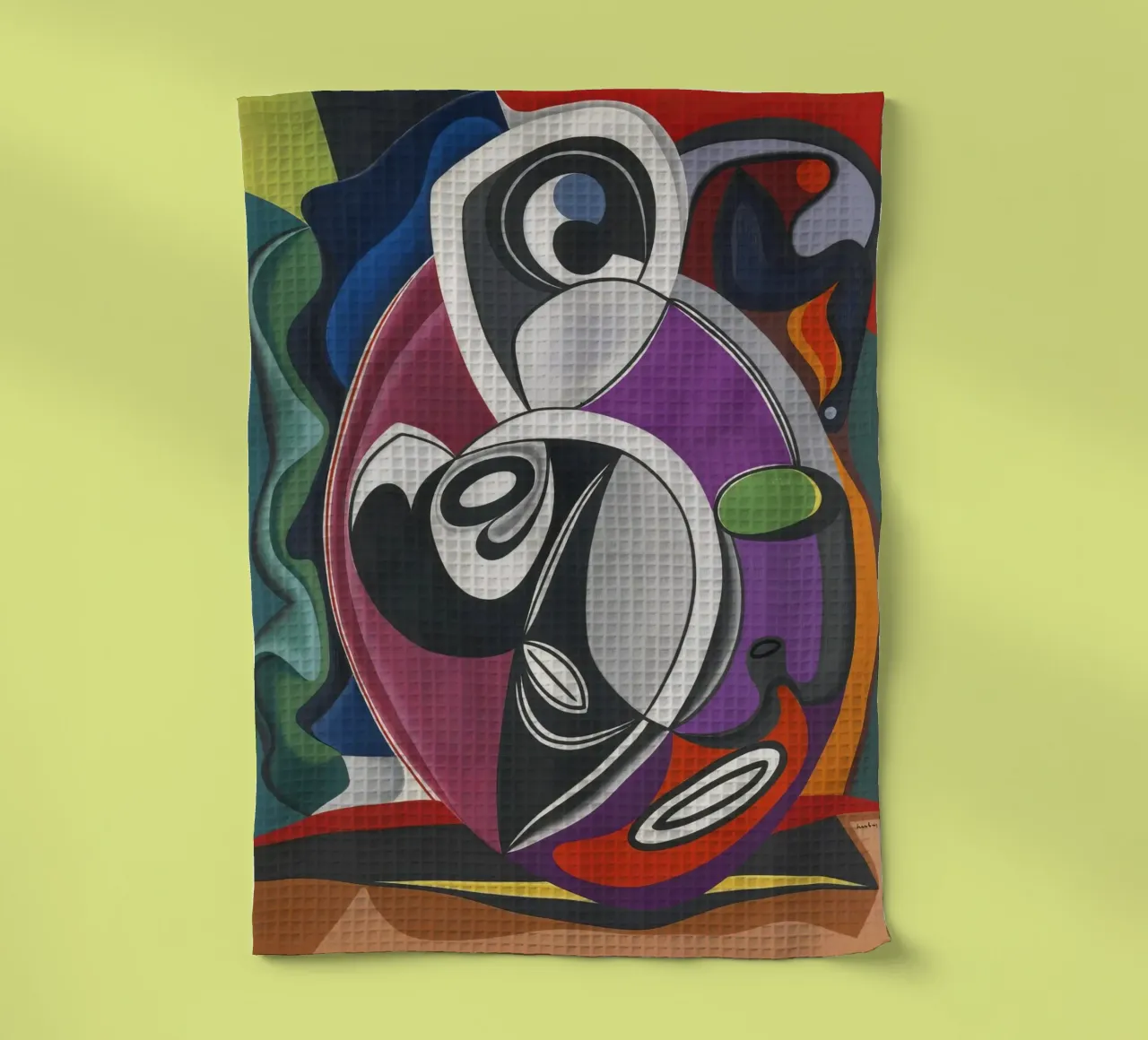 Auguste Herbin Abstract Art Poster - Vibrant Cubism Modern D torchon de NorwesClub