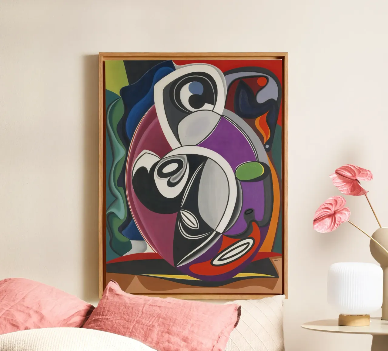 Auguste Herbin Abstracte Kunst Poster - Levendig Kubisme Modern D canvas met Baklijst van NorwesClub