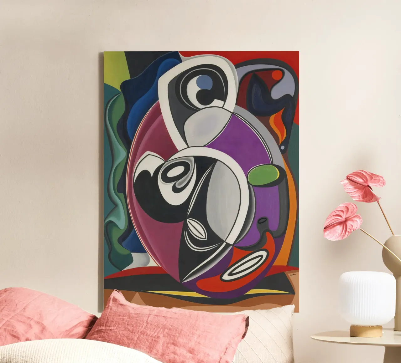 Auguste Herbin Abstracte Kunst Poster - Levendig Kubisme Modern D canvas met Baklijst van NorwesClub