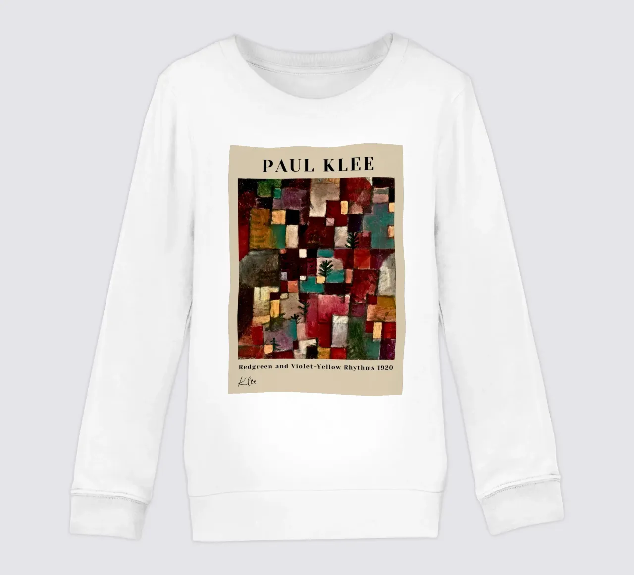 Paul Klee Affiche abstraite Rythmes vert-rouge et jaune-violet sweat enfant de NorwesClub