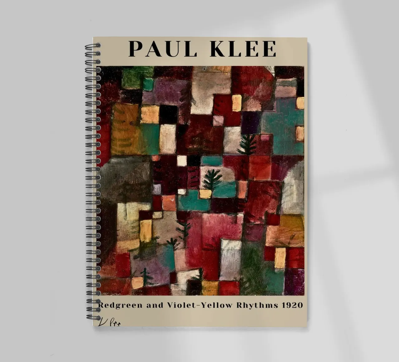 Paul Klee Affiche abstraite Rythmes vert-rouge et jaune-violet carnet à spirale de NorwesClub