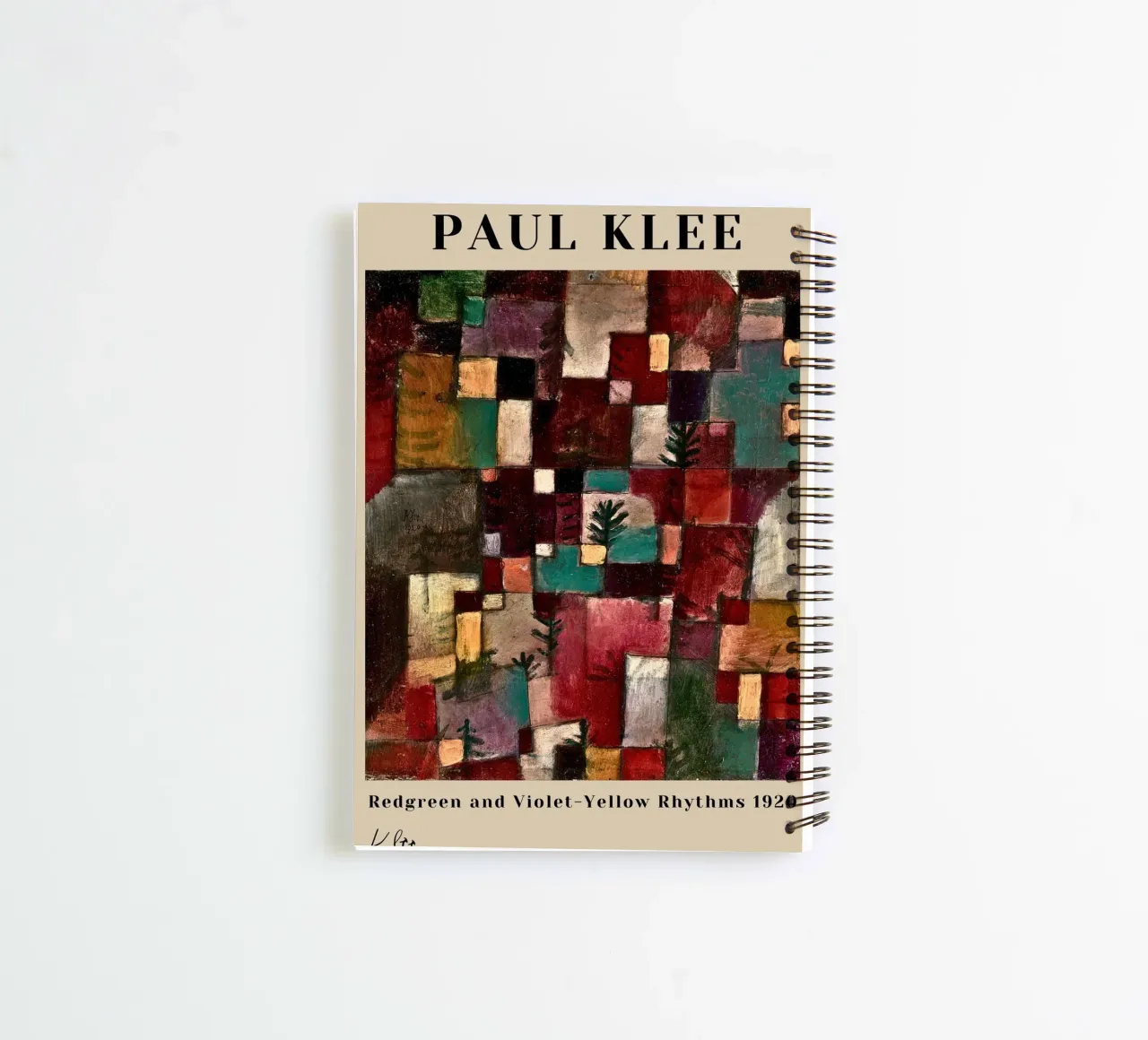 Paul Klee Affiche abstraite Rythmes vert-rouge et jaune-violet carnet à spirale de NorwesClub