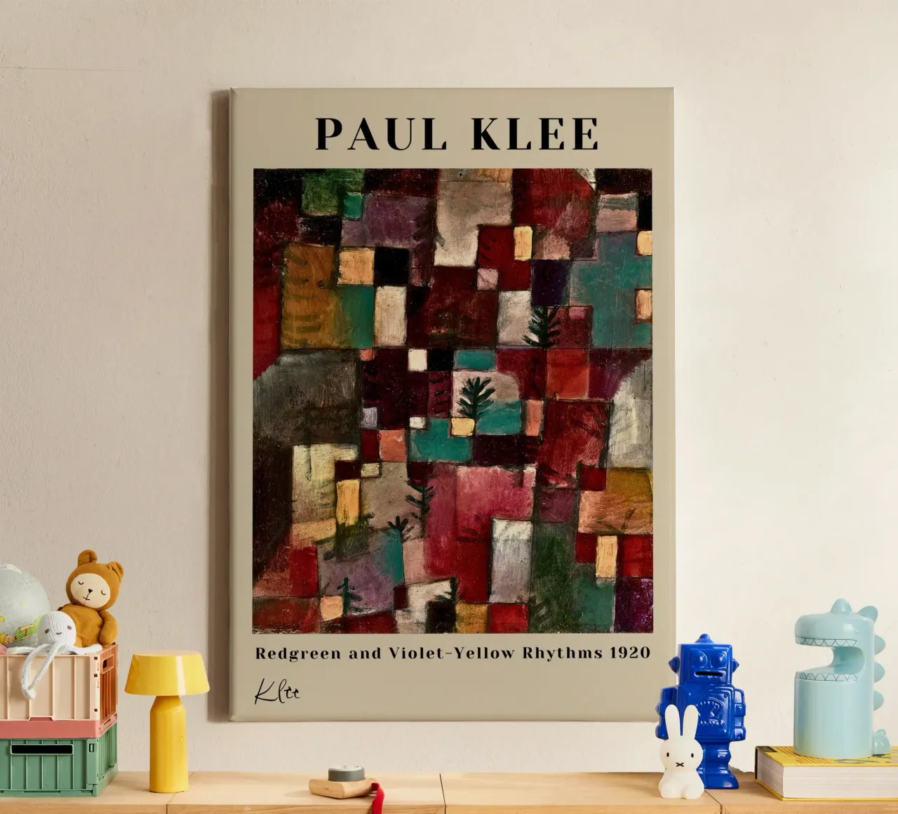 Paul Klee Redgreen & Violet-Yellow Rhythms Abstract Poster canvas by NorwesClub