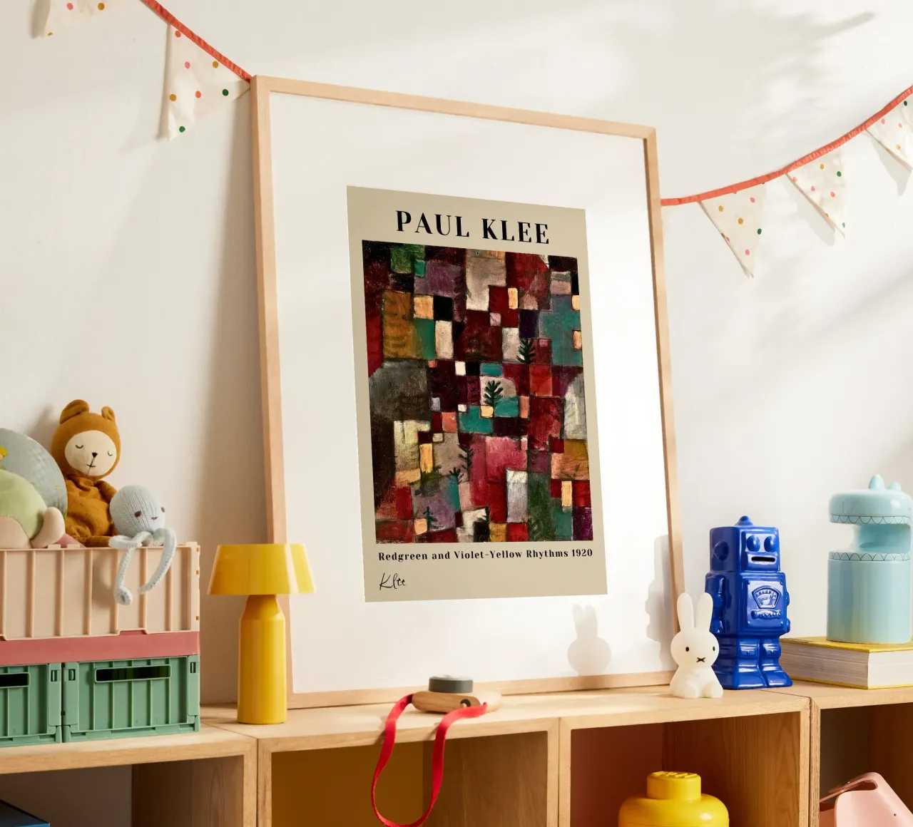 Poster astratto Paul Klee Ritmi verde-rosso e giallo-viola poster da NorwesClub