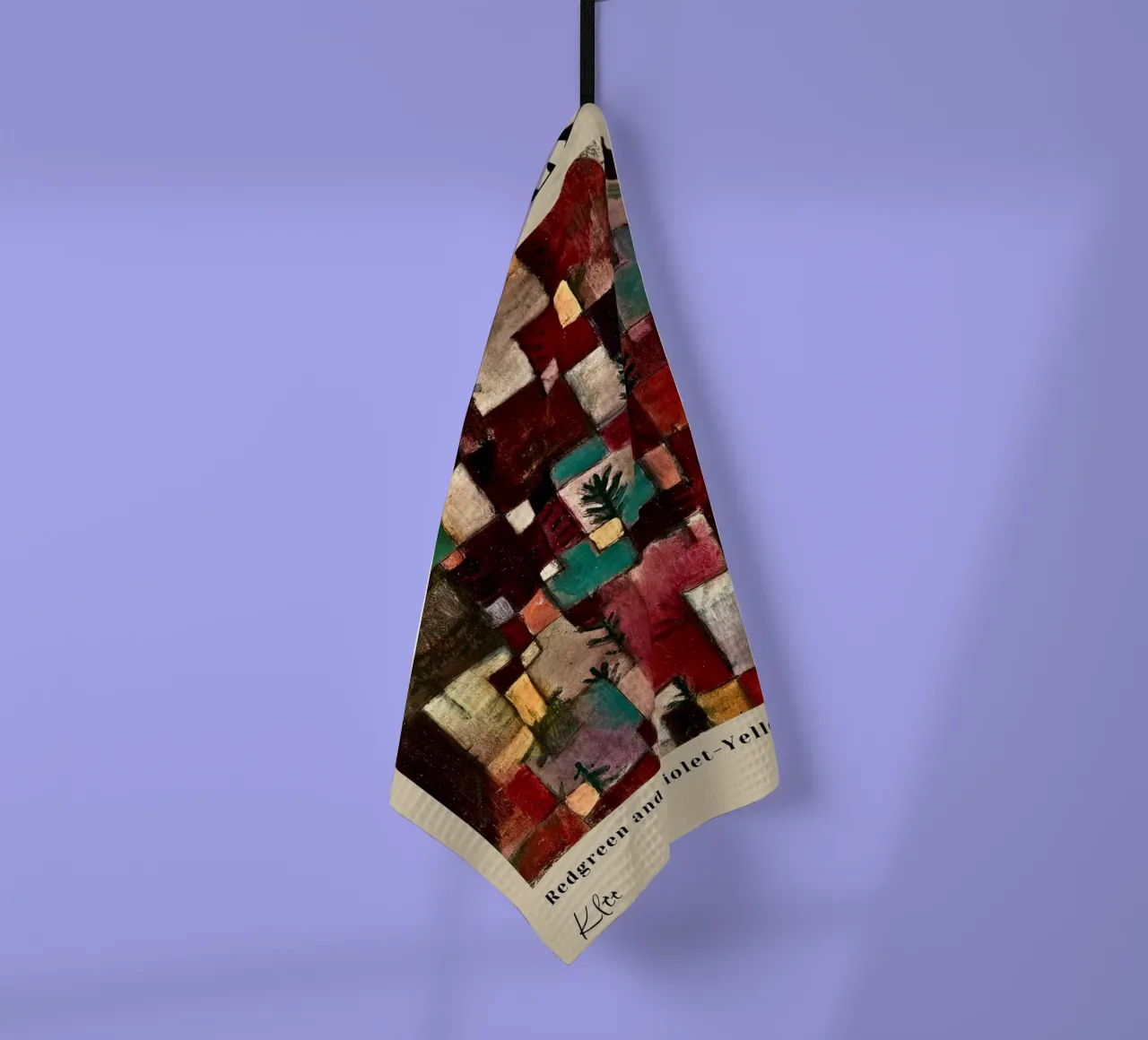 Paul Klee Affiche abstraite Rythmes vert-rouge et jaune-violet torchon de NorwesClub