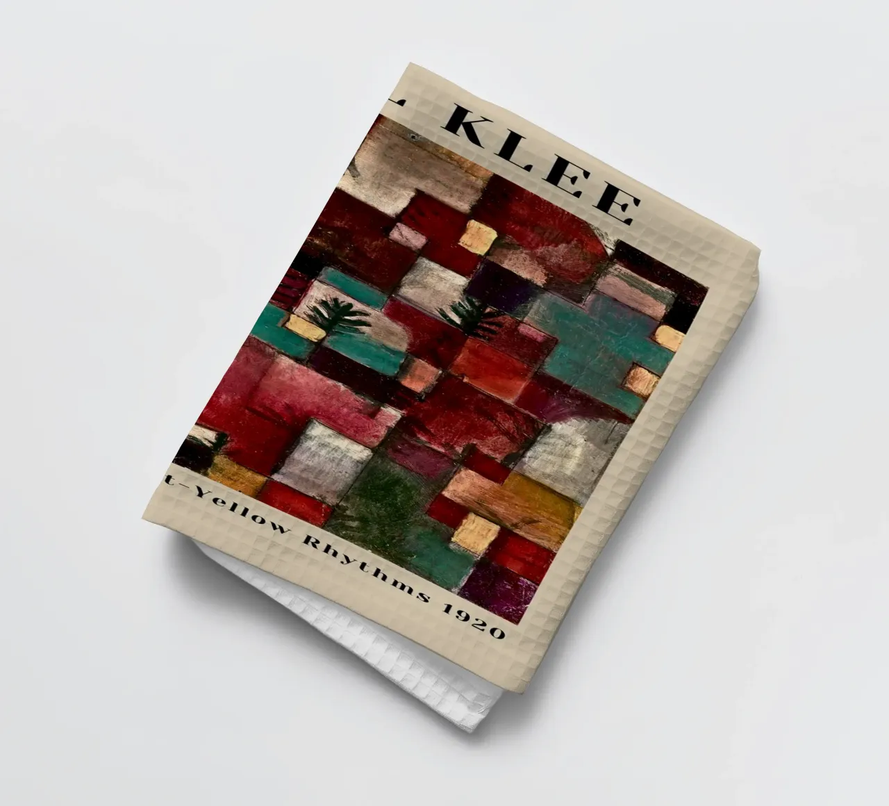 Paul Klee Affiche abstraite Rythmes vert-rouge et jaune-violet torchon de NorwesClub