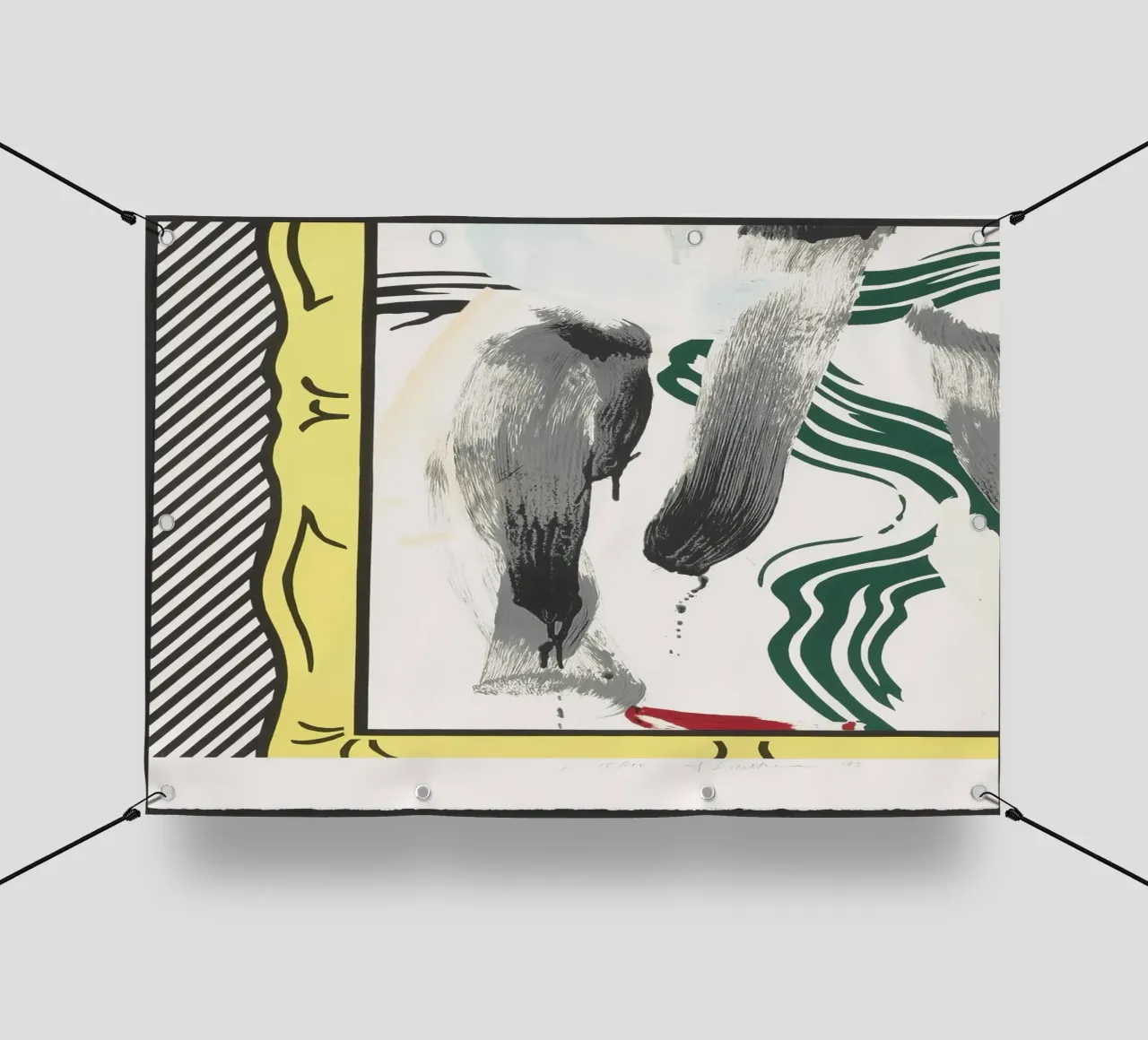 Roy Lichtenstein "Contro l'apartheid": dichiarazione di pop art telo in pvc da NorwesClub