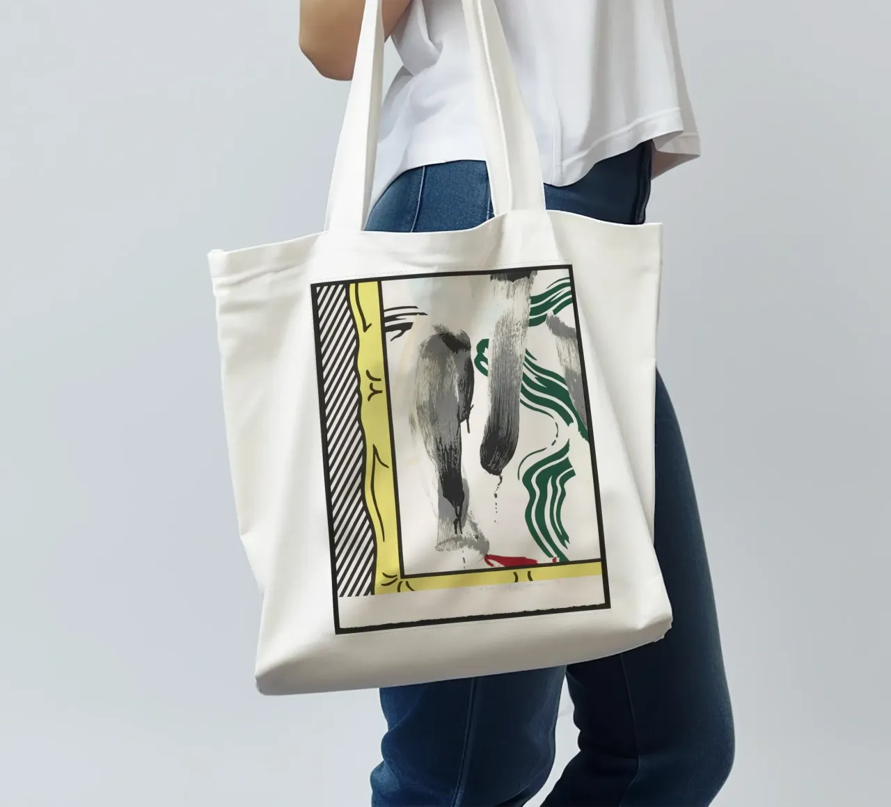 Roy Lichtenstein "Contro l'apartheid": dichiarazione di pop art borsa in juta da NorwesClub