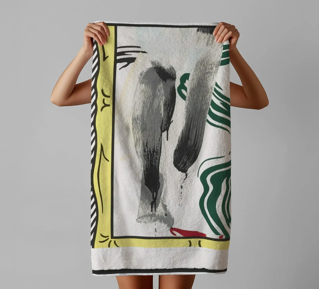 Roy Lichtenstein "Against Apartheid" Pop Art Statement towel by NorwesClub