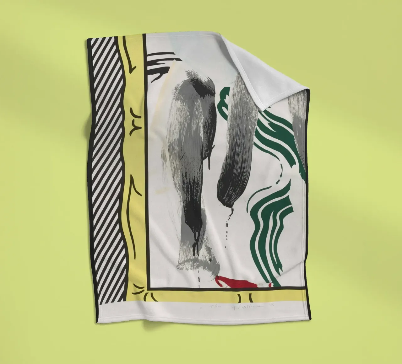 Roy Lichtenstein "Against Apartheid" Pop Art Statement fleece blanket by NorwesClub