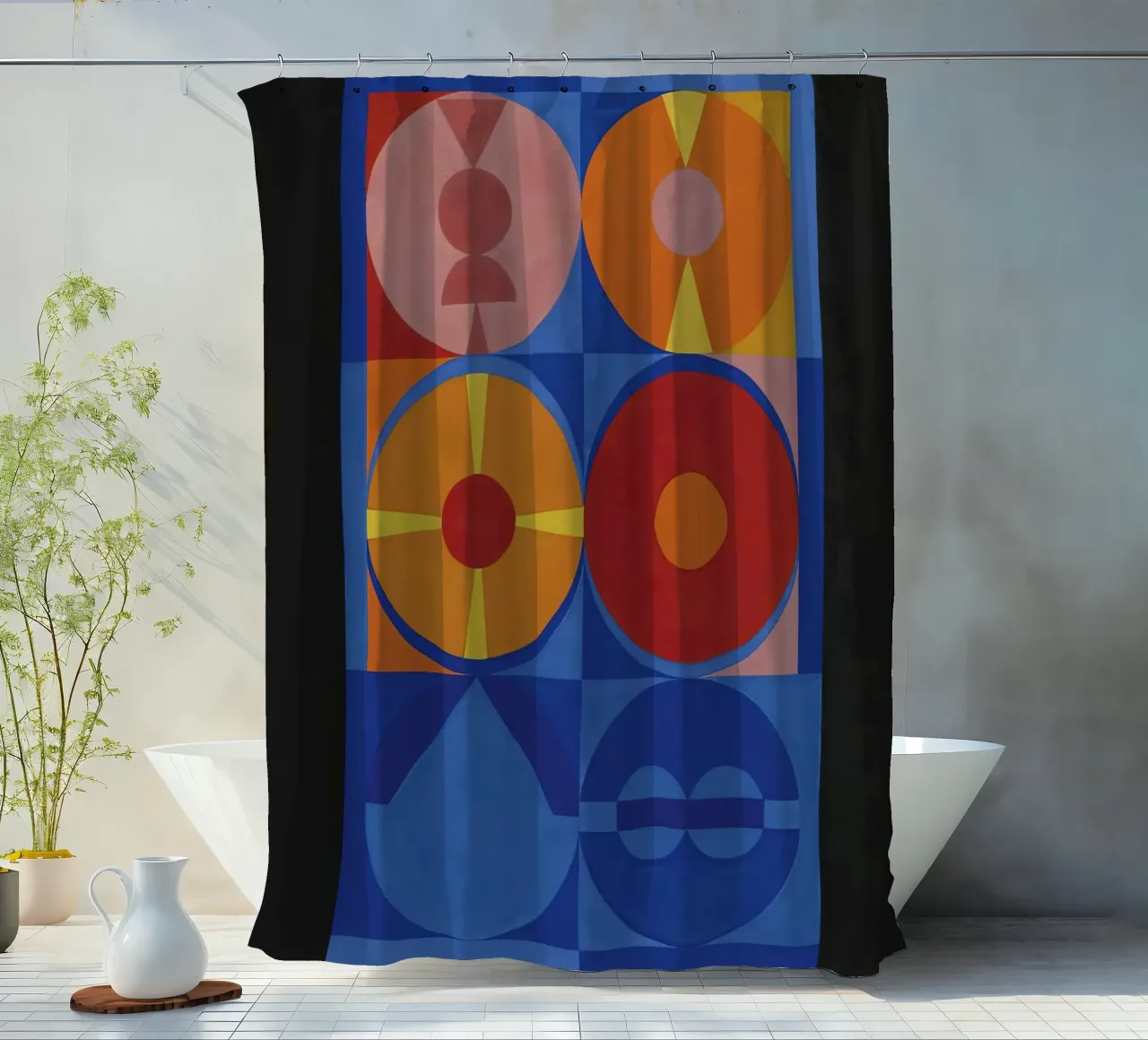 Auguste Herbin "Air, Feu" Geometric Abstraction Art Print Duschvorhang von NorwesClub