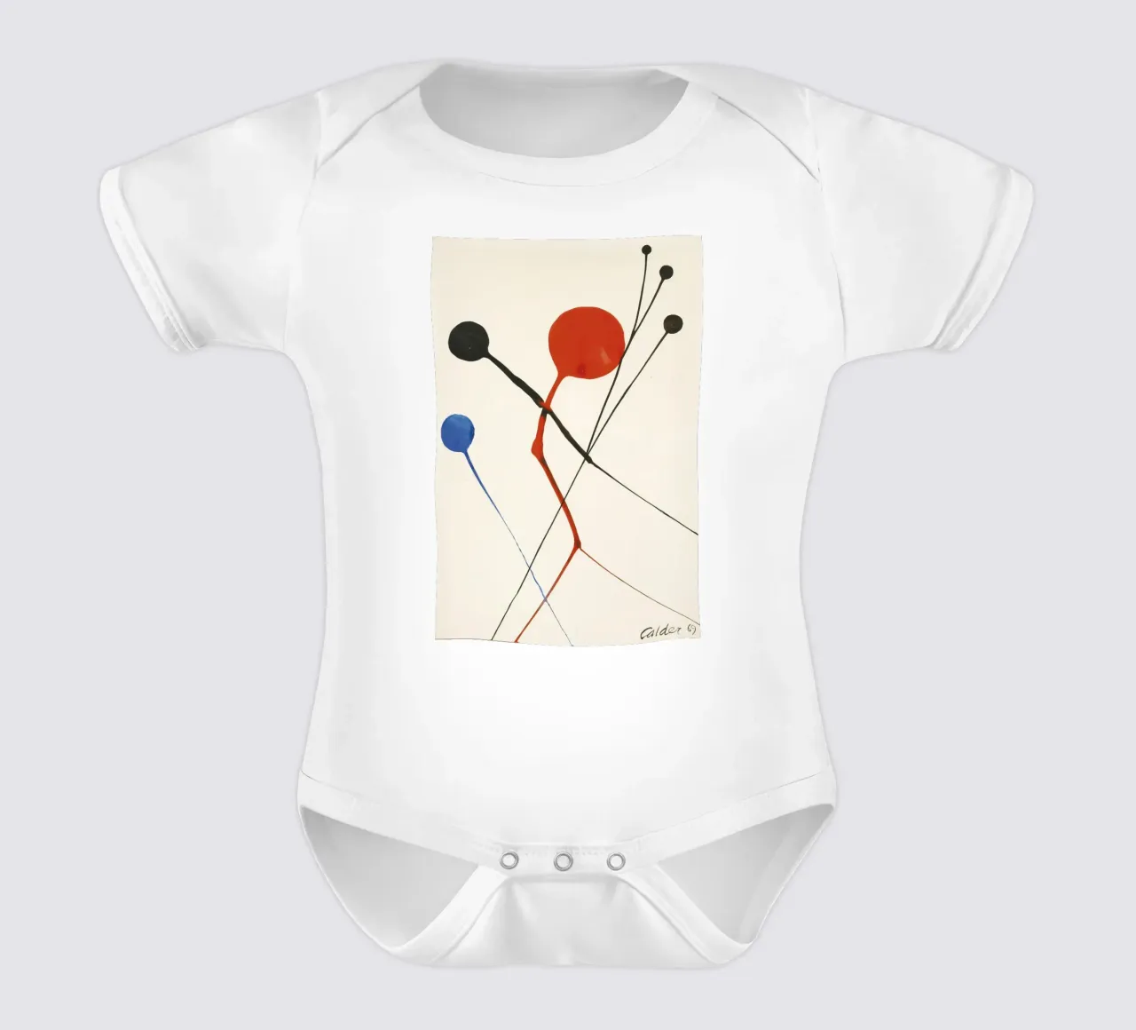Alexander Calder "Airborne" Abstract Mobile Art Print short-sleeve baby romper by NorwesClub