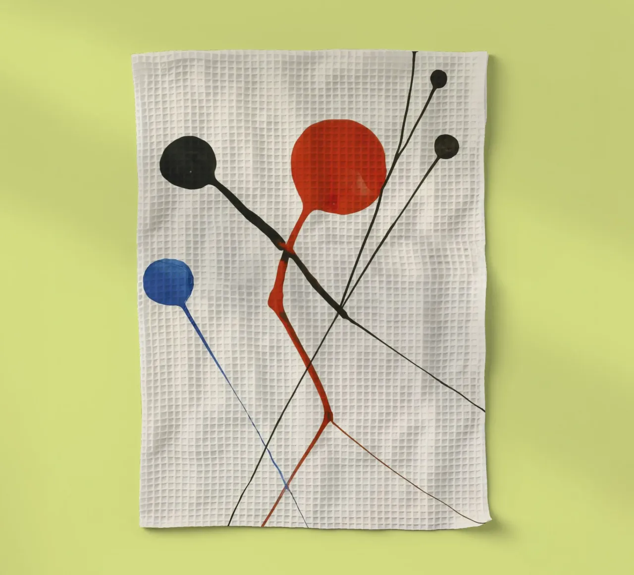 Alexander Calder - "Airborne" - Impression d'art mobile abstrait torchon de NorwesClub
