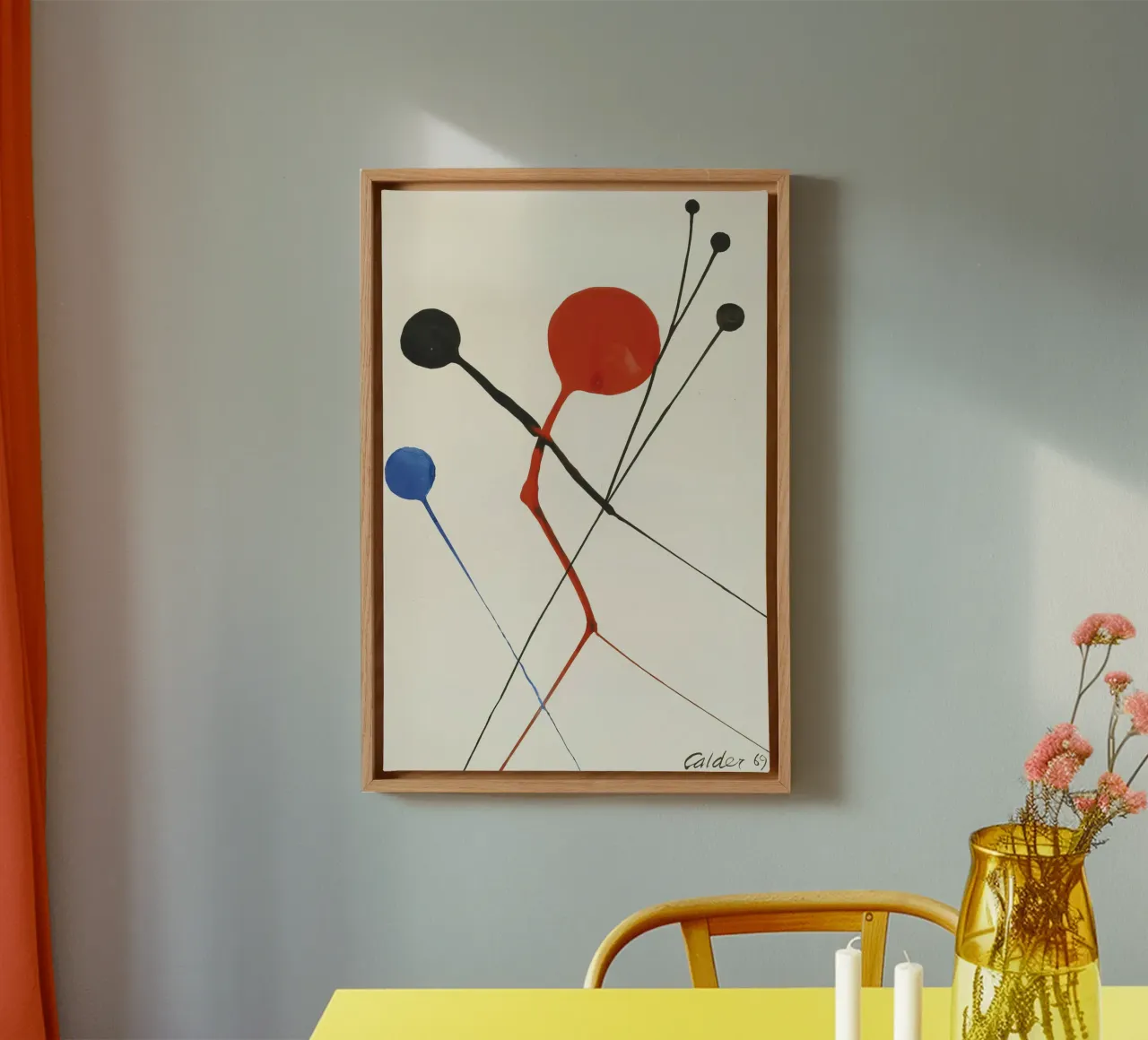 Alexander Calder "Airborne" Abstracte Mobiele Kunstdruk canvas met Baklijst van NorwesClub
