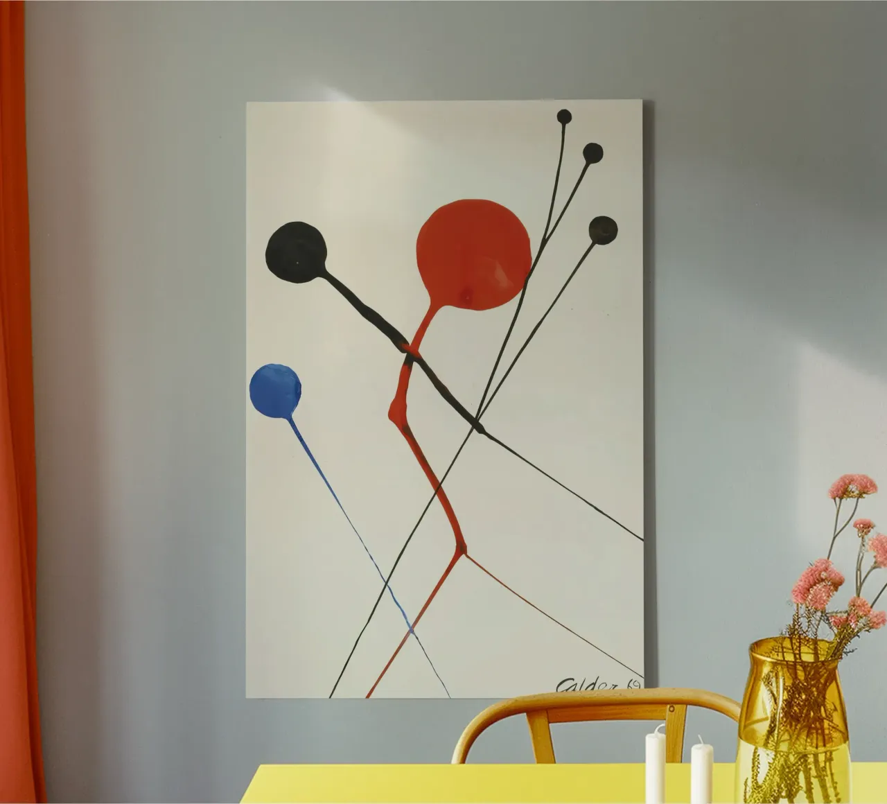 Alexander Calder "Airborne" Abstracte Mobiele Kunstdruk canvas met Baklijst van NorwesClub