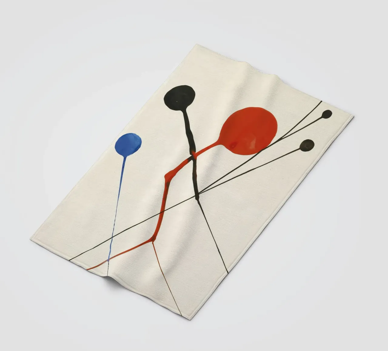 Alexander Calder "Airborne" Abstract Mobile Art Print fleece blanket by NorwesClub