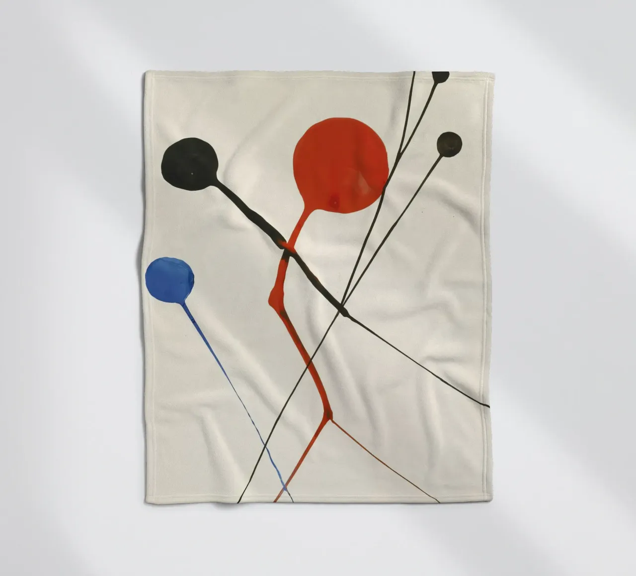 Alexander Calder "Airborne" Abstract Mobile Art Print fleece blanket by NorwesClub