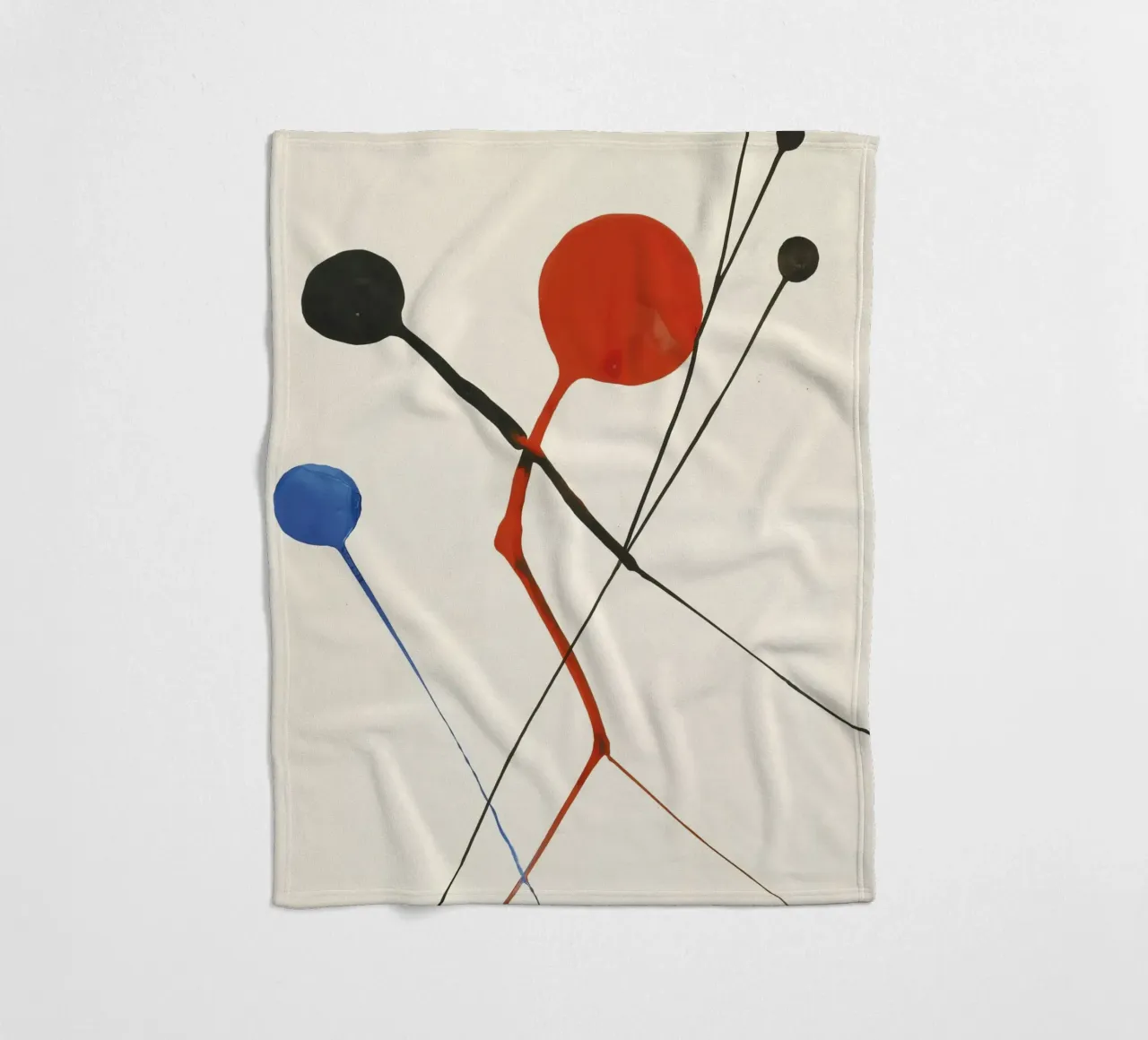 Alexander Calder "Airborne" Abstract Mobile Art Print fleece blanket by NorwesClub