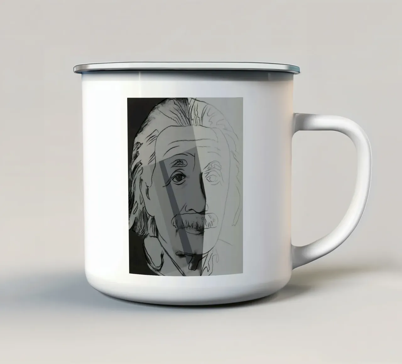 Andy Warhol Albert Einstein Pop Art Portret Schets emaille mok van NorwesClub