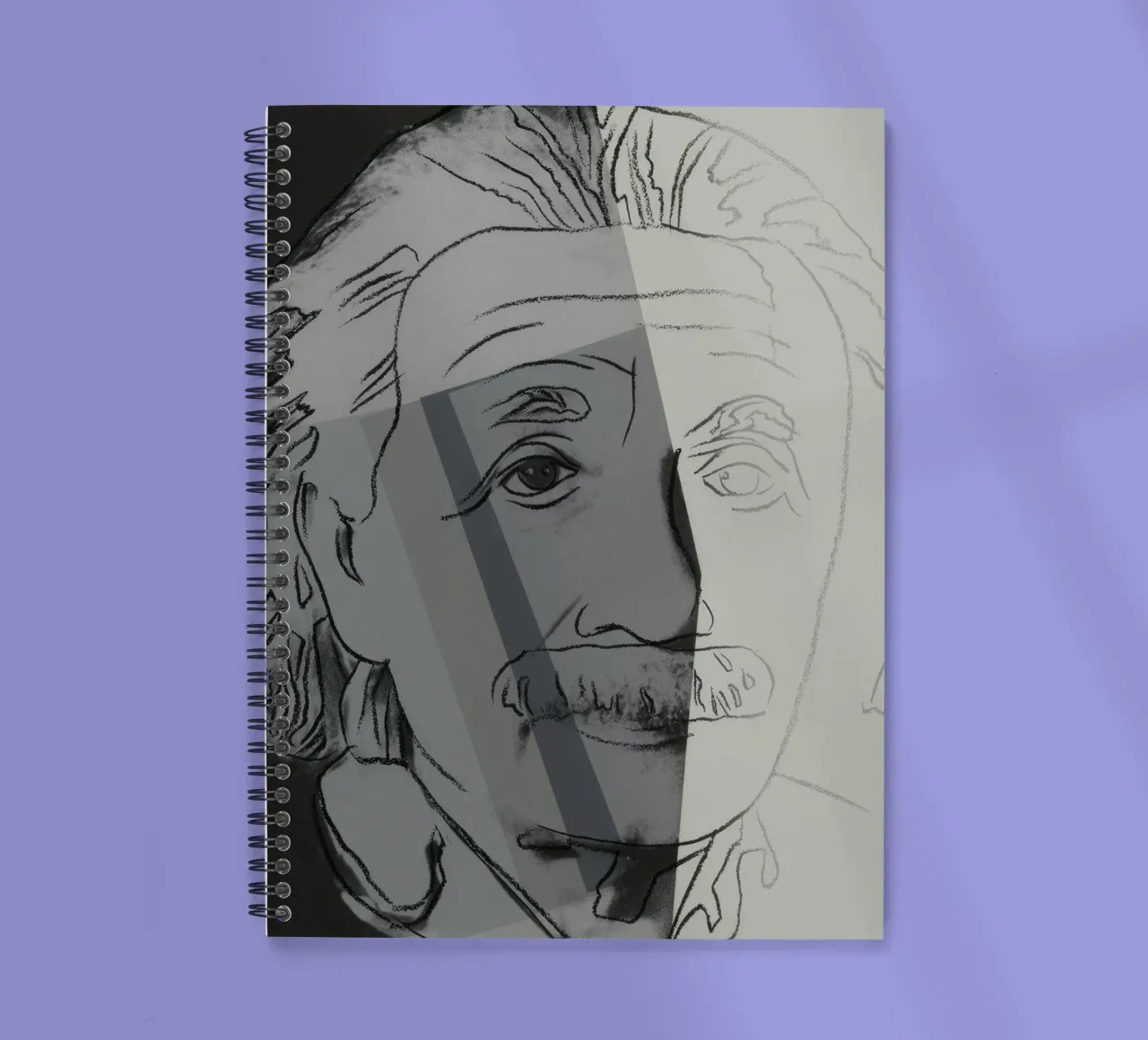 Andy Warhol Albert Einstein Pop Art Portrait Sketch spiral notebook by NorwesClub